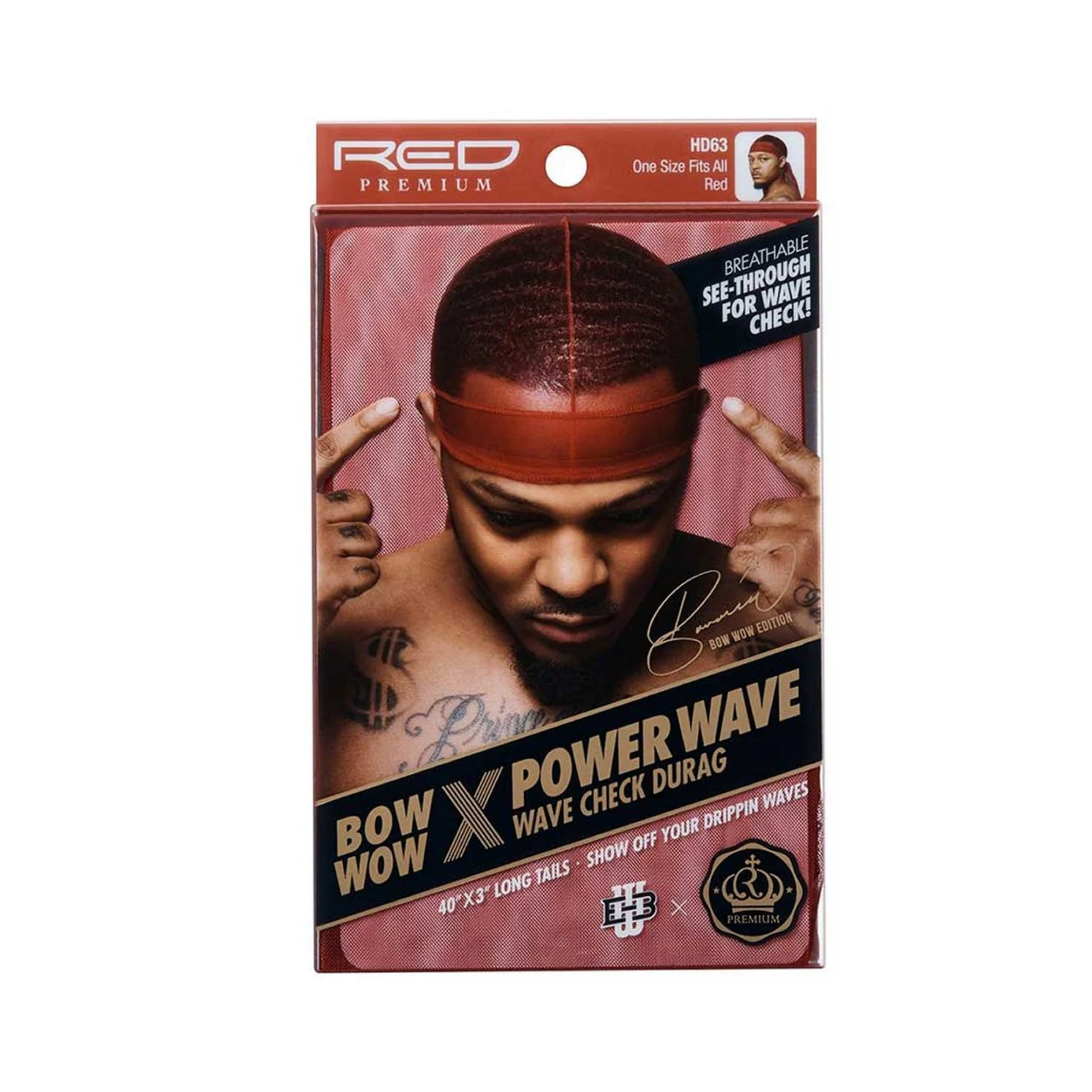Red mesh see-through compression durag for 360 waves