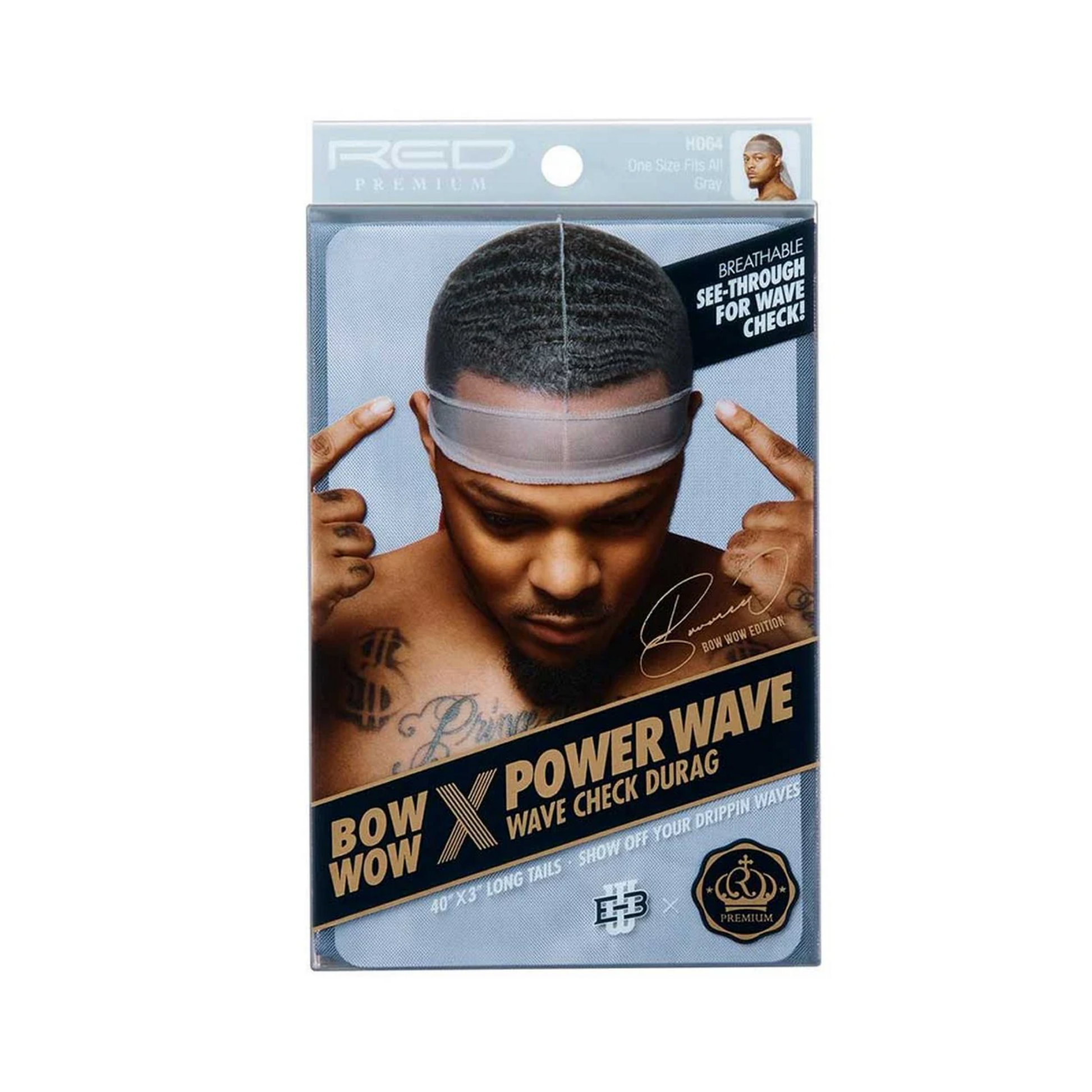 Gray mesh see-through compression durag for 360 waves