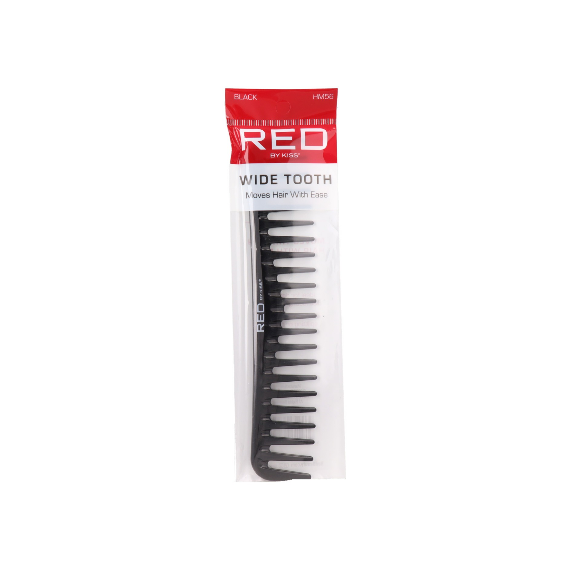 Black wide tooth detangling comb HM56 by Red by Kiss for thick and curly hair