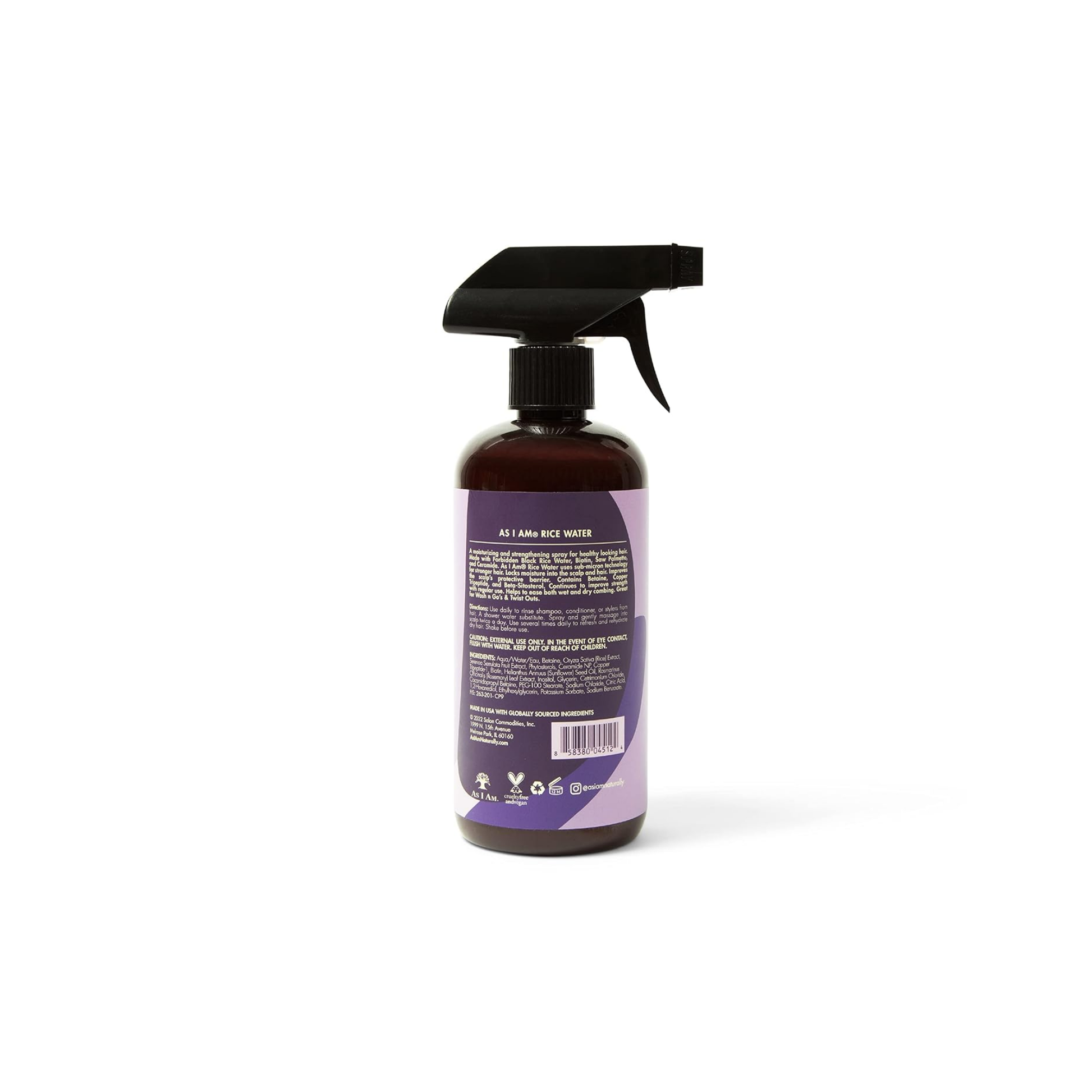 Rice Water Strengthening Hair Spray 16 oz with black rice, biotin, and ceramide for healthy, strong, and nourished hair.