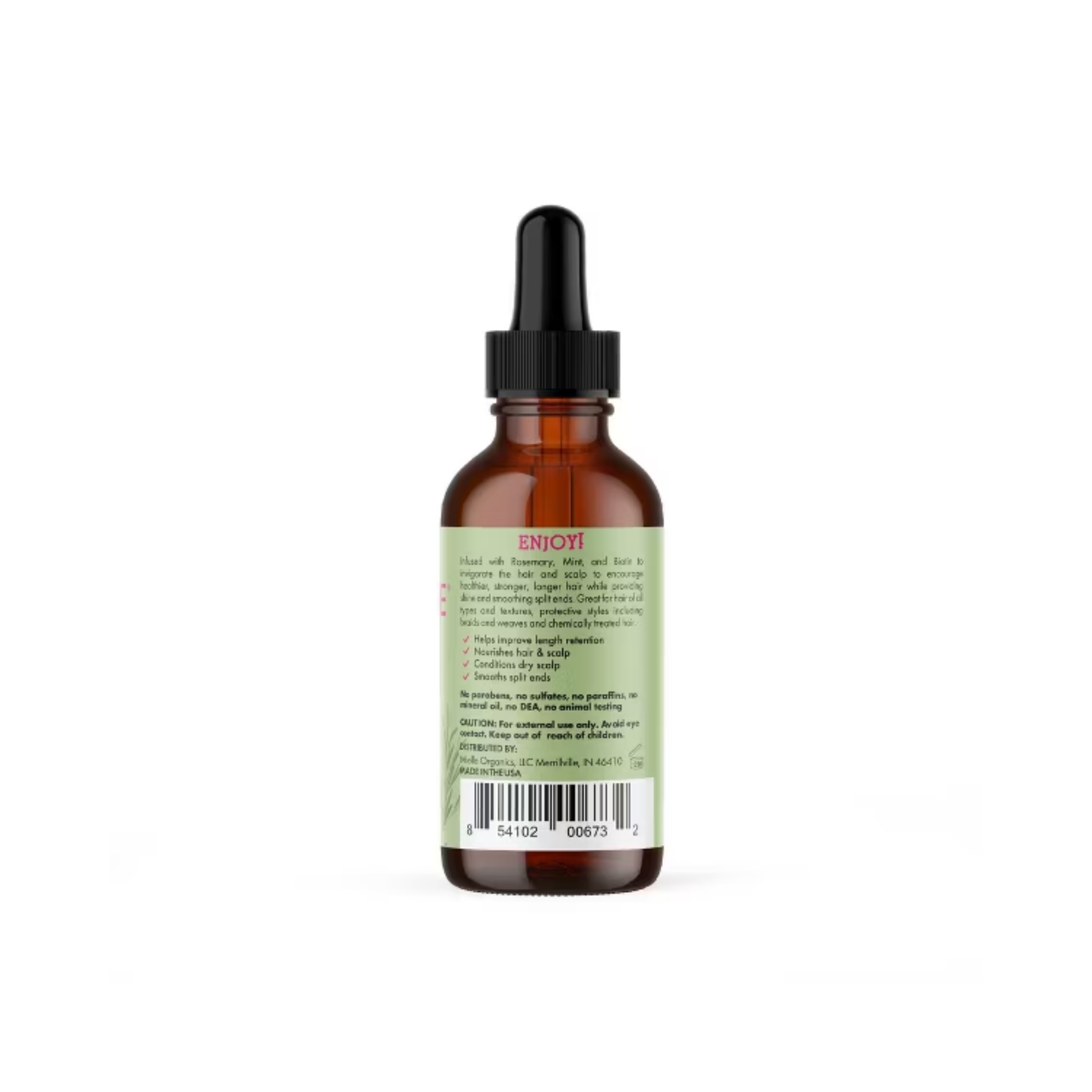 Rosemary mint hair and scalp strengthening oil with biotin, 2 fl oz, for textured and all hair types.