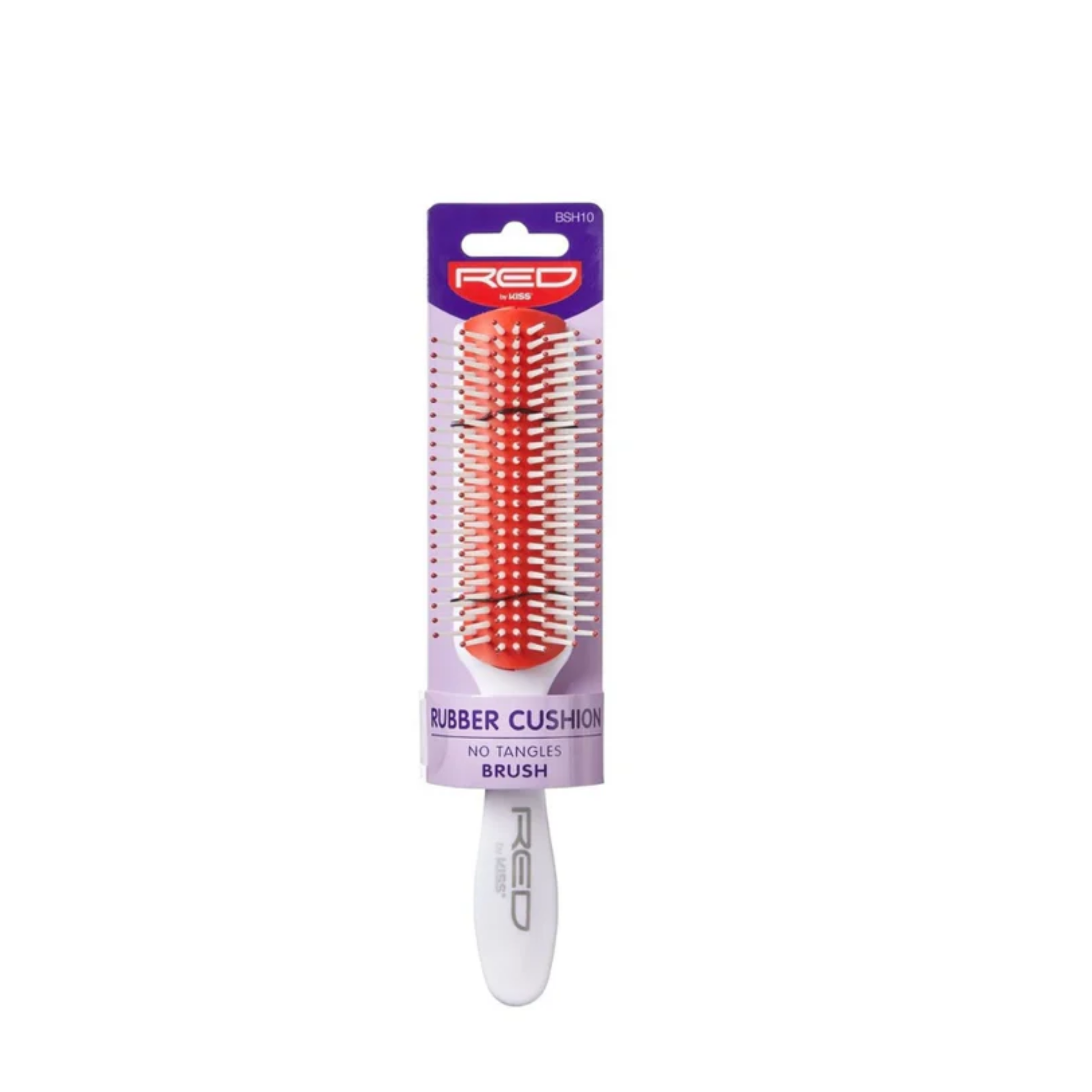  Rubber cushion no-tangle styling hair brush with ball-tipped bristles