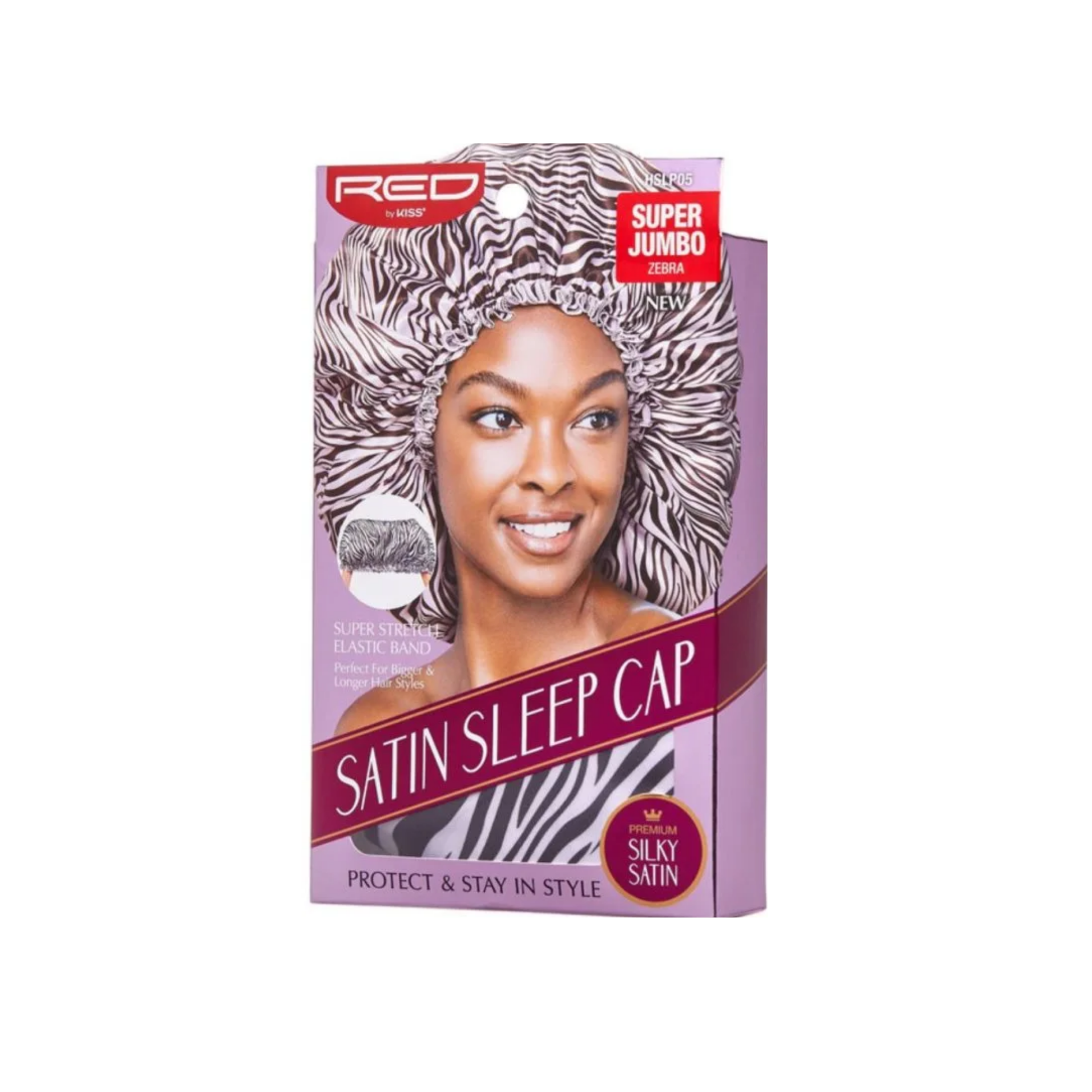 Super jumbo leopard satin sleep cap with premium silky satin and moisture-retaining design