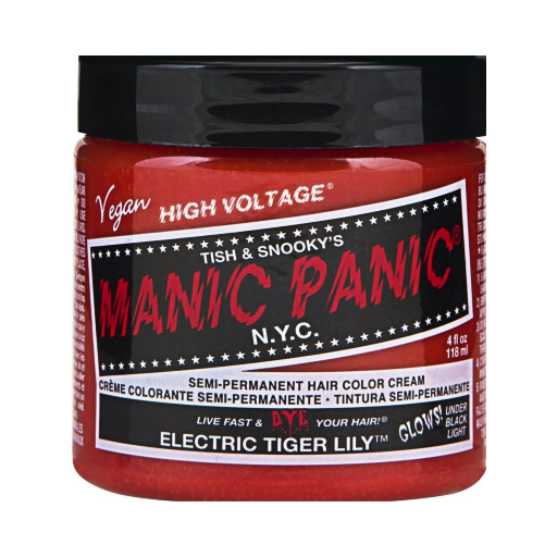 Neon orange semi-permanent hair dye 4oz for bright, high-voltage shine.