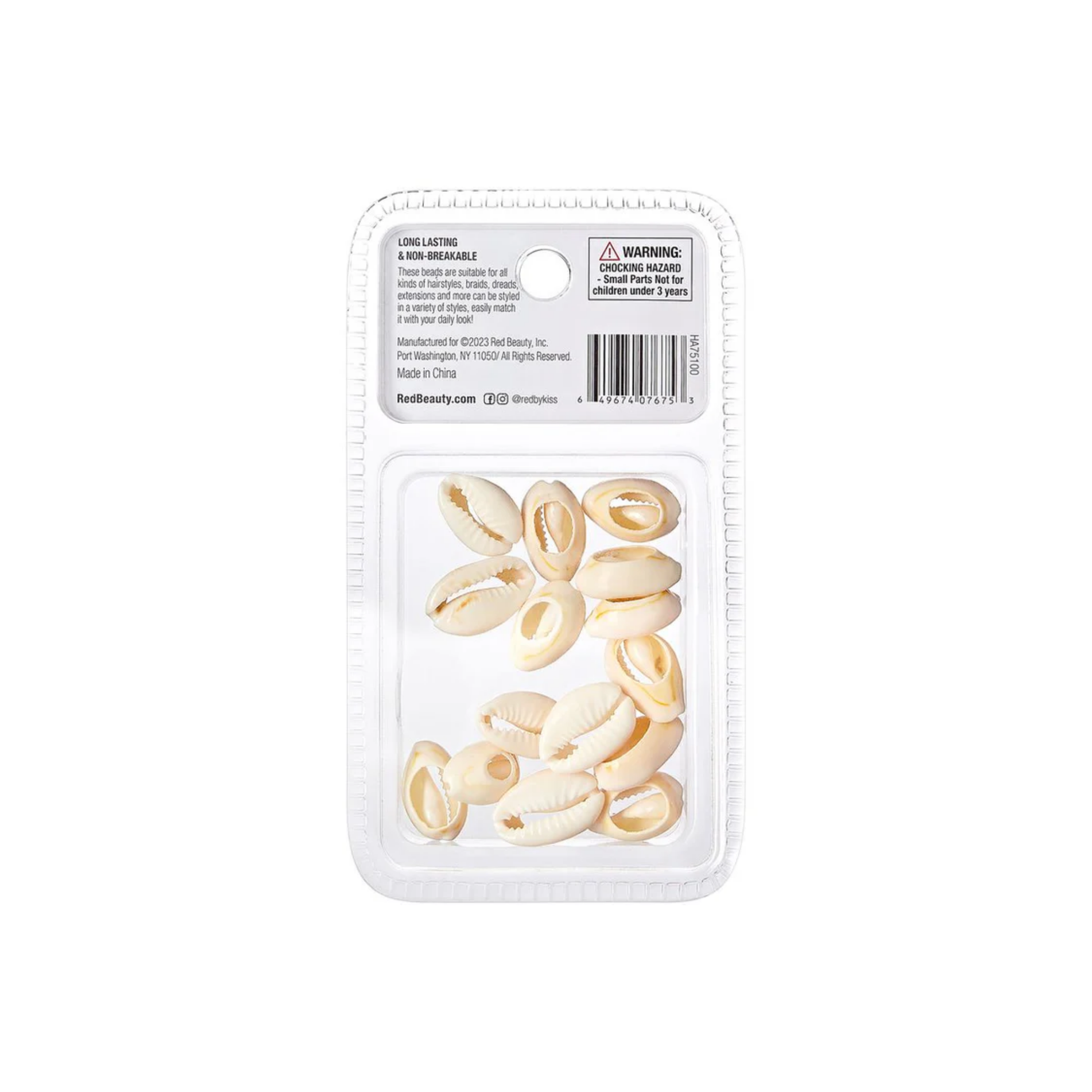 Shell hair beads 15pcs for braids, locs, and extensions – natural decorative accessories