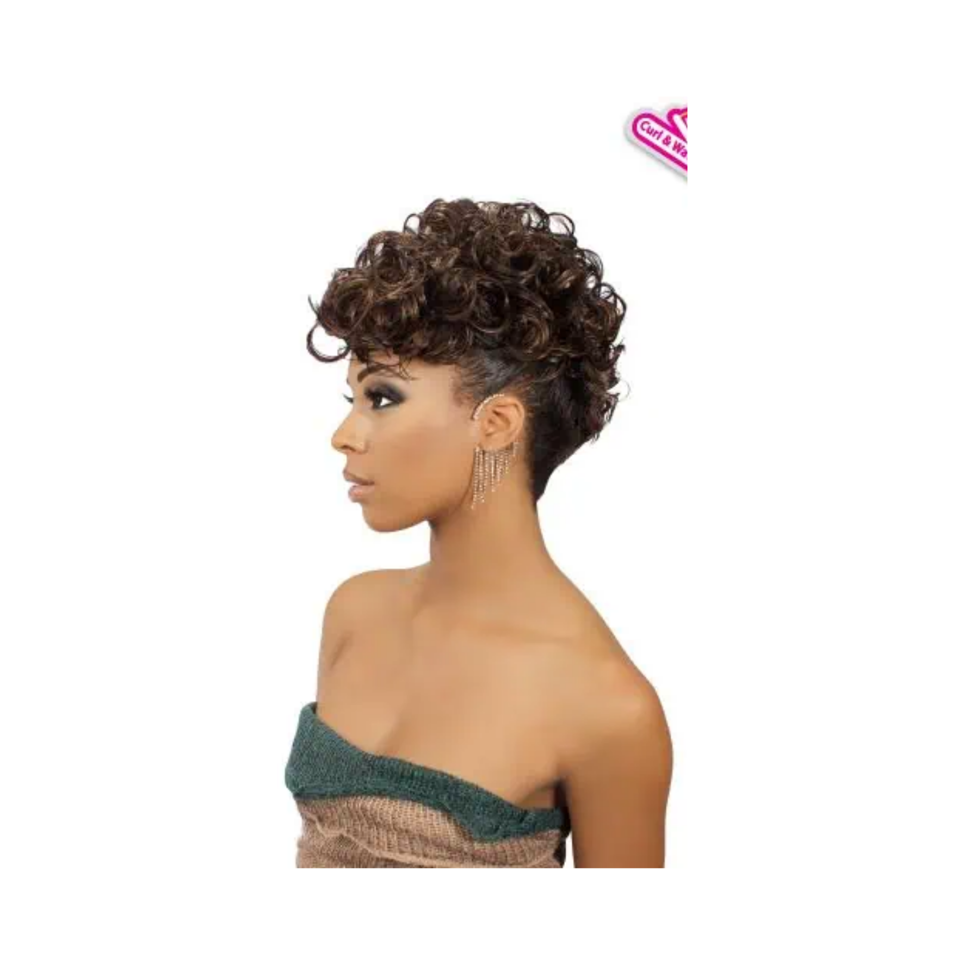 : Short curly vertical cut wig soft synthetic hair for natural everyday styling