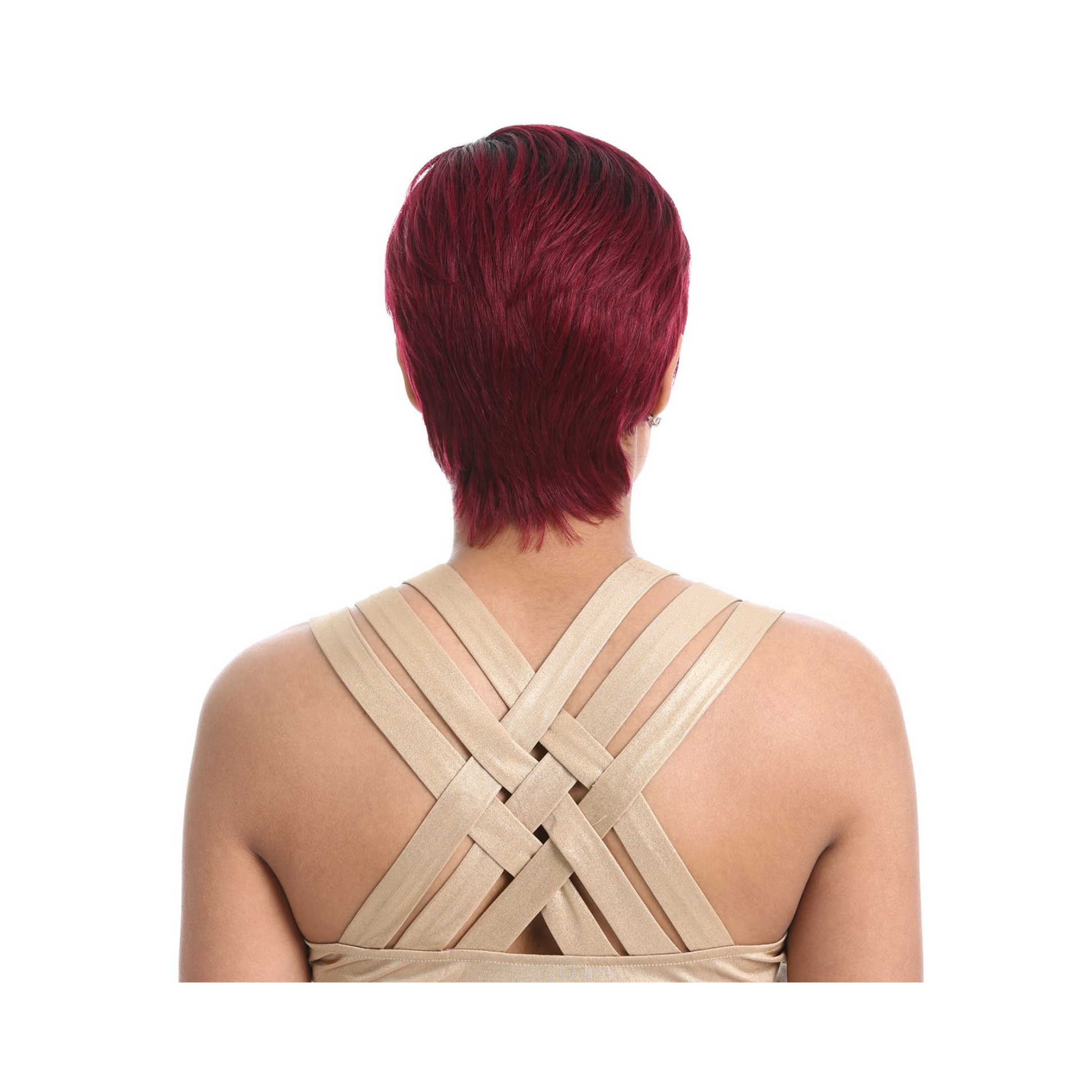 Short pixie human hair wig with side bangs, argan oil–infused, heat-safe for long-lasting curl retention.