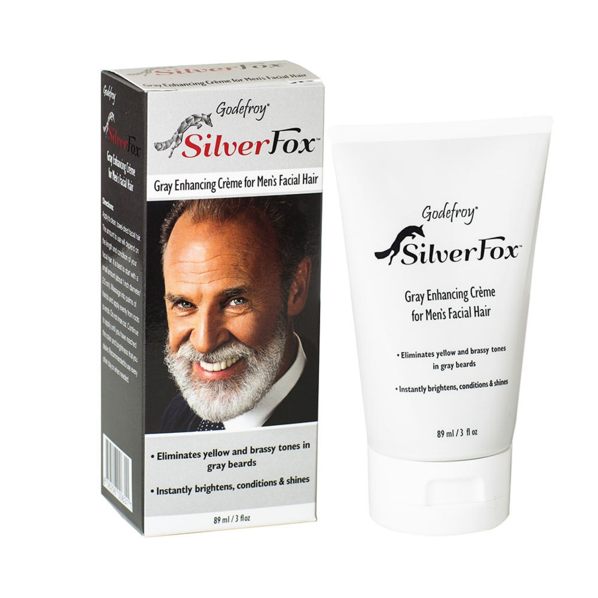 Godfrey silver fox, gray enhancer, beard brightener, leave-in conditioner, silver hair conditioner, men’s beard care, non-greasy beard cream