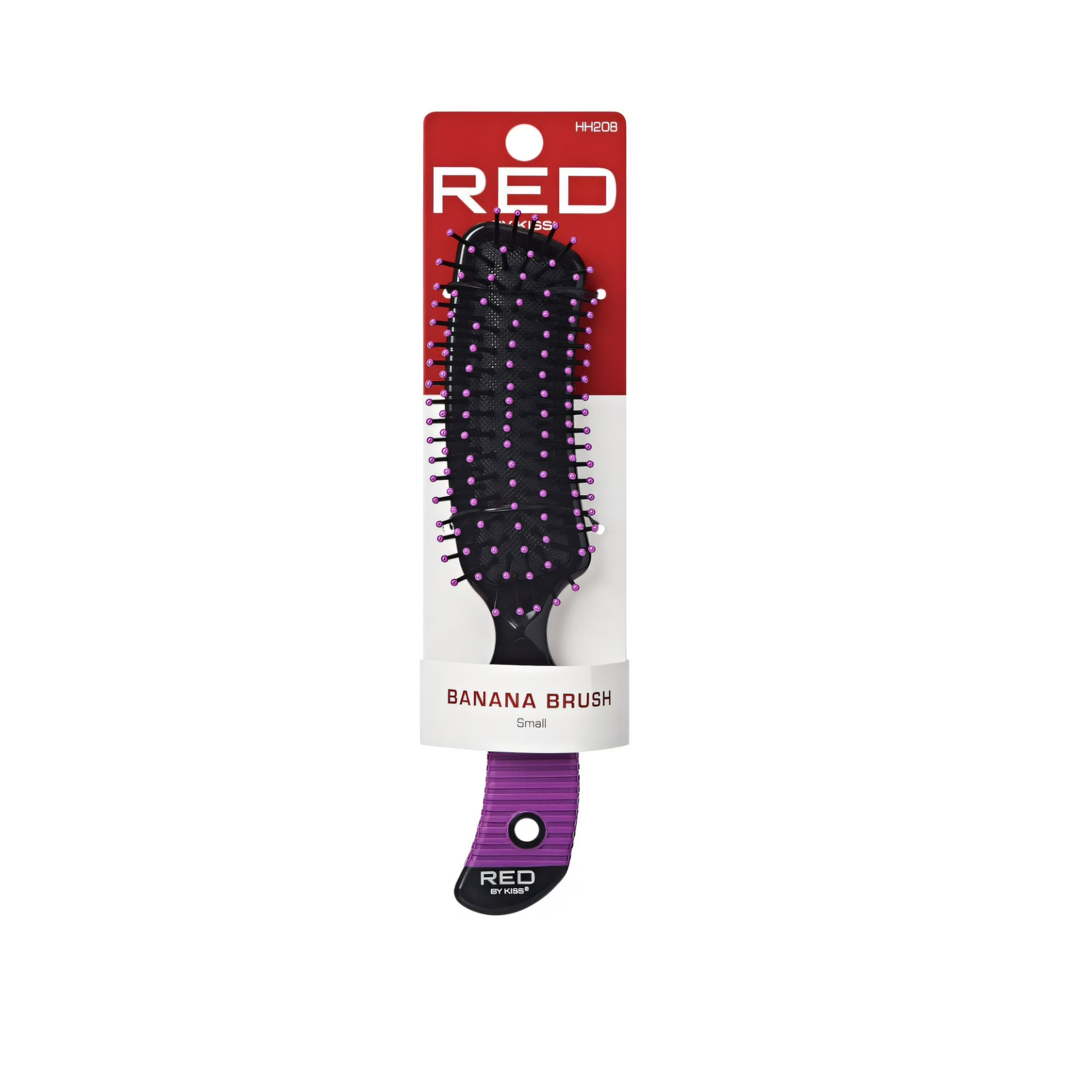 Small banana shape detangling hair brush for smooth styling and reduced friction