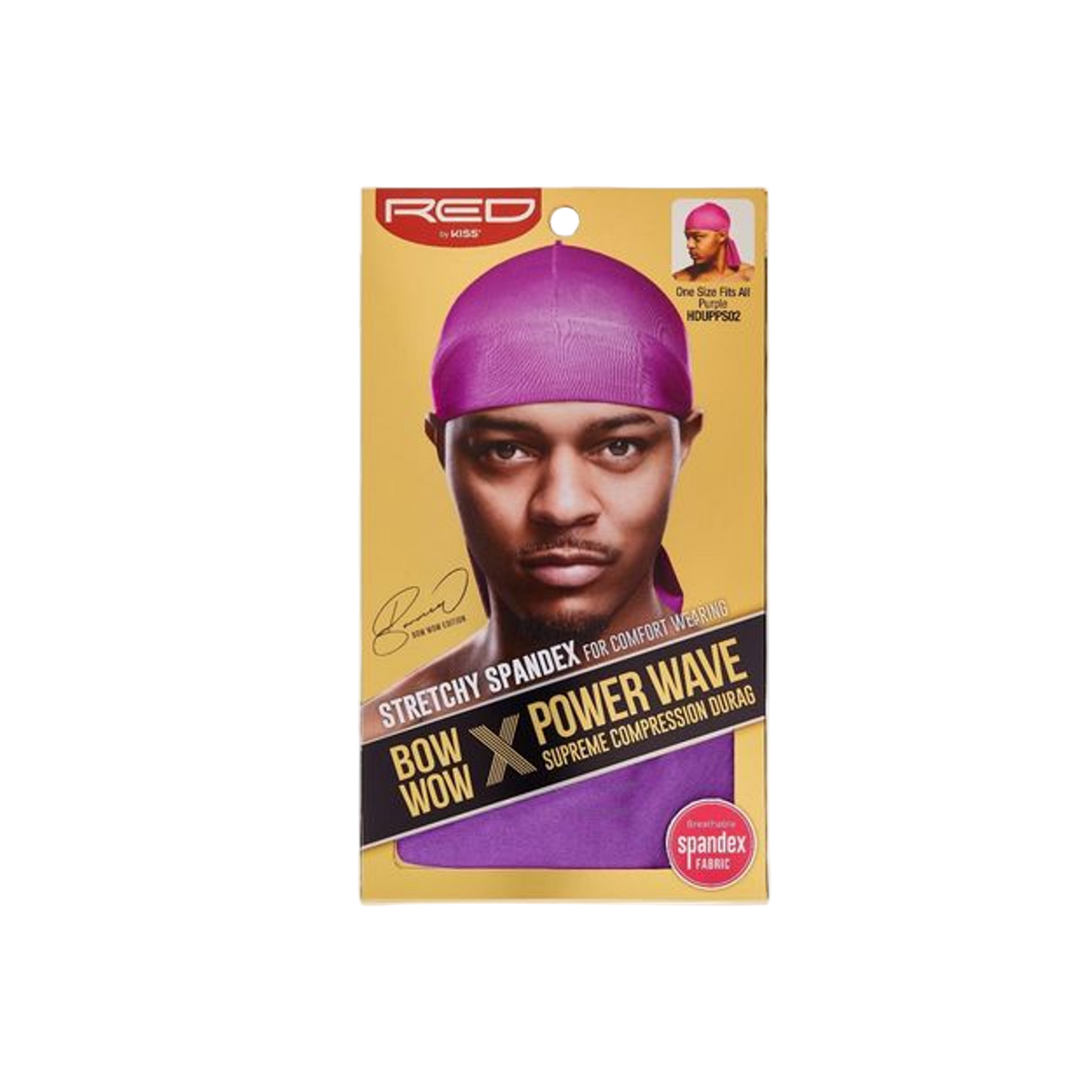 Purple spandex compression durag for 360 waves