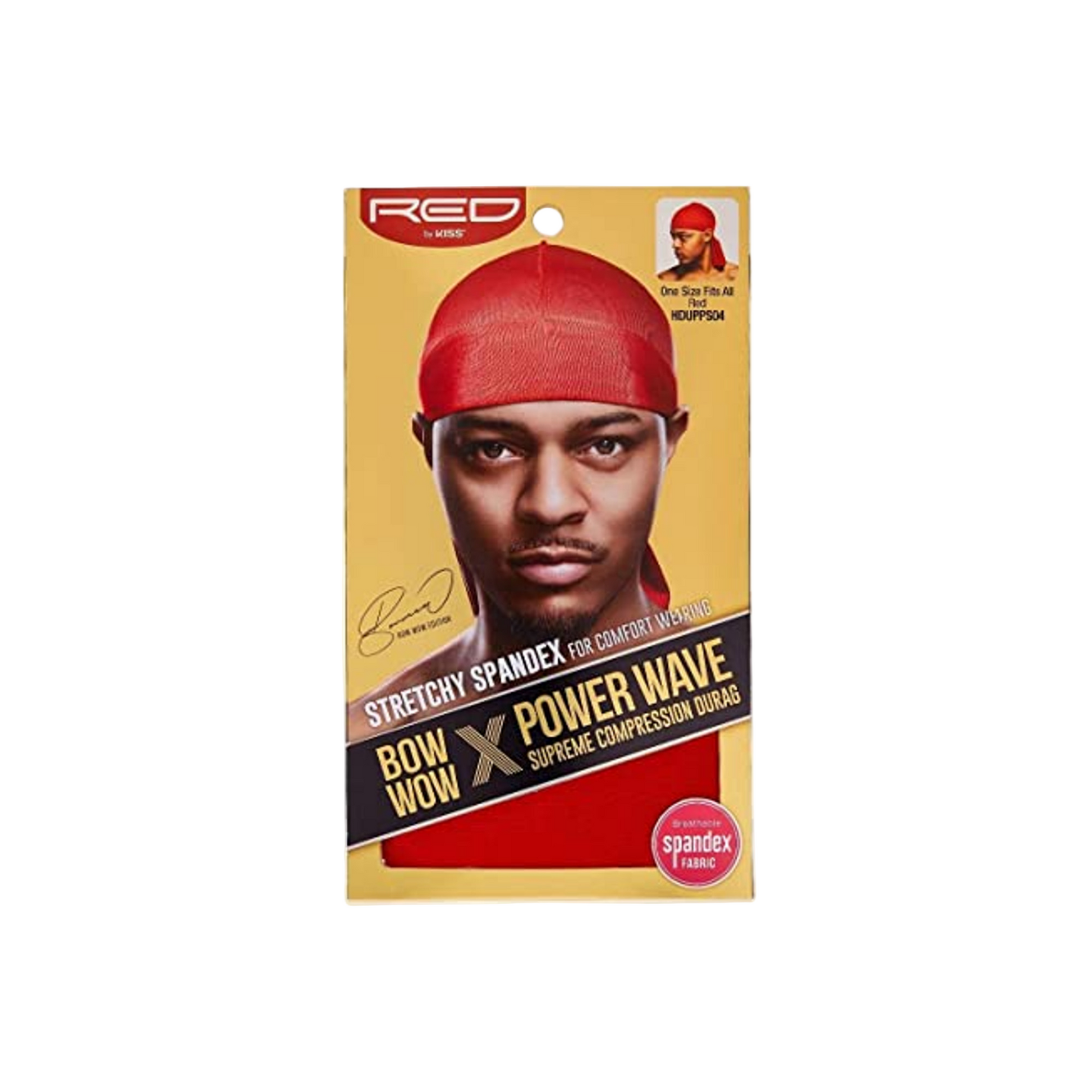 Red spandex compression durag for 360 waves