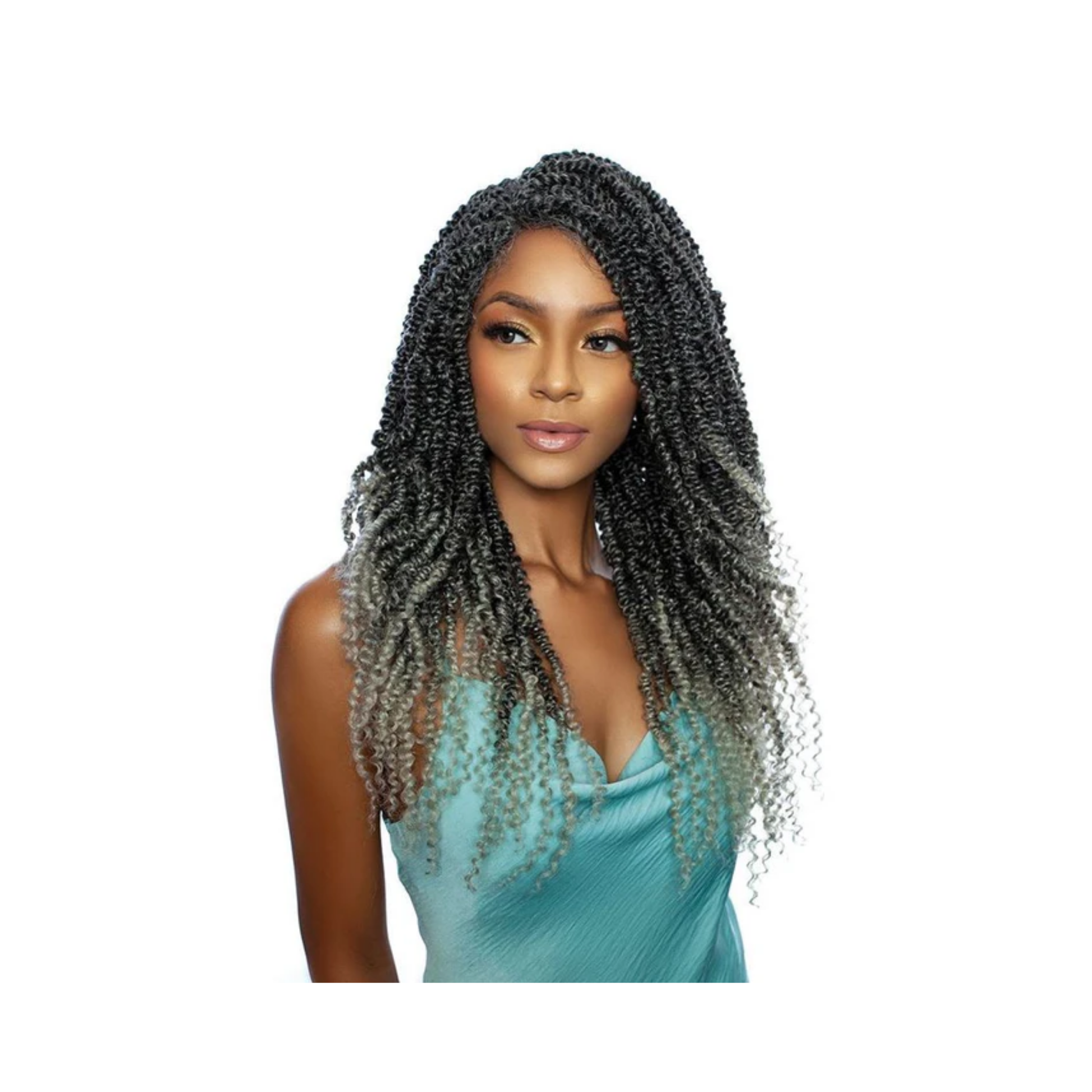  Spring passion twist lace part wig with curly ends 22 inch synthetic protective style