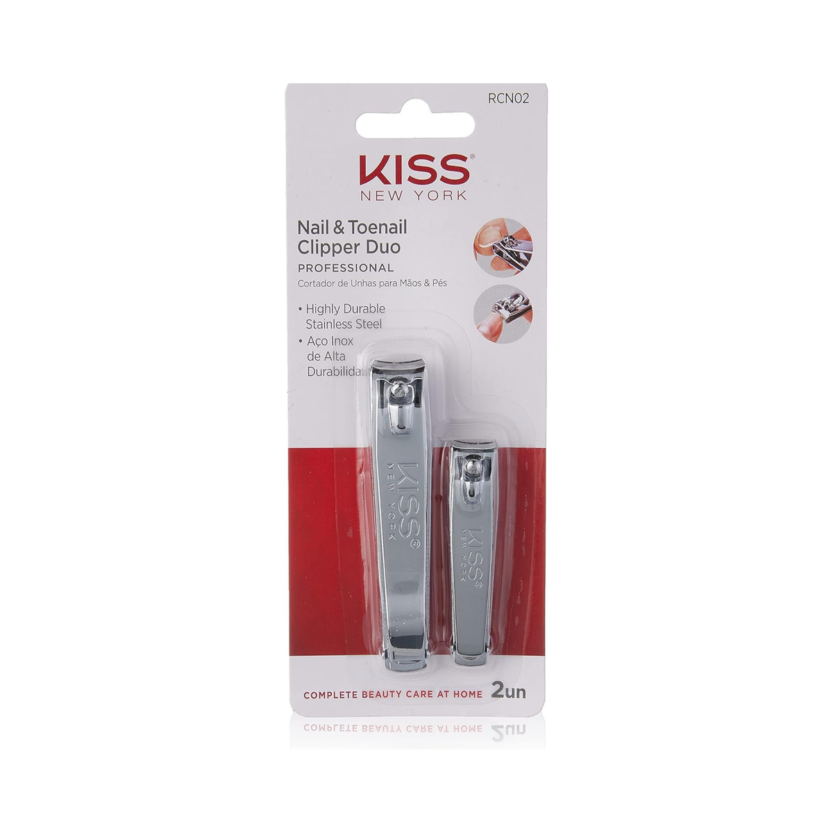 Silver stainless-steel nail and toenail clipper duo – precision curved blades for unisex grooming