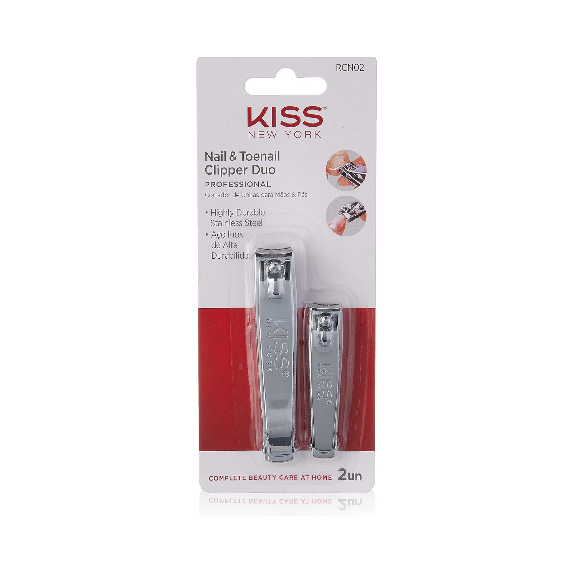 Silver stainless-steel nail and toenail clipper duo – precision curved blades for unisex grooming