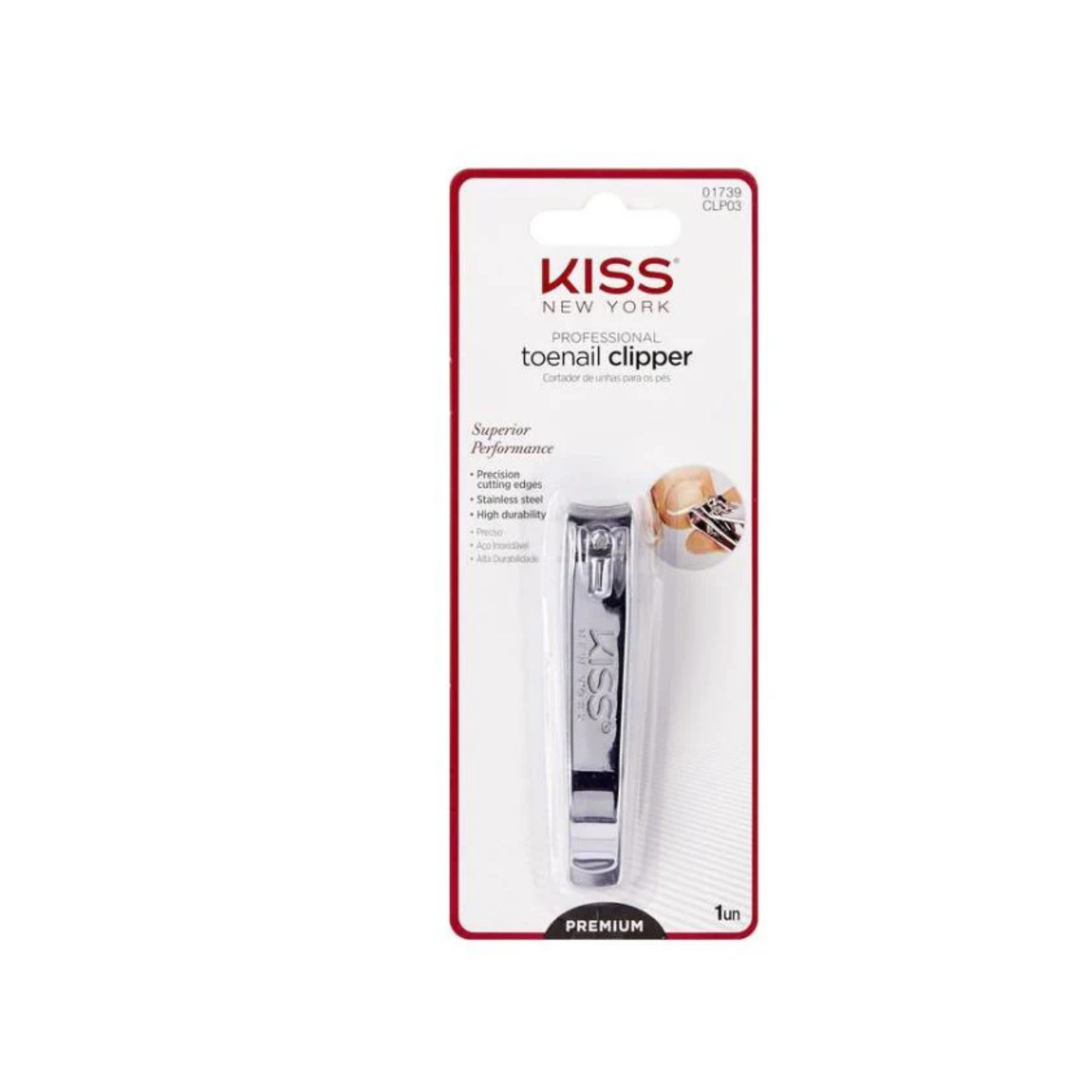 Stainless steel toenail clipper with precision cutting edges for clean even toenail trims