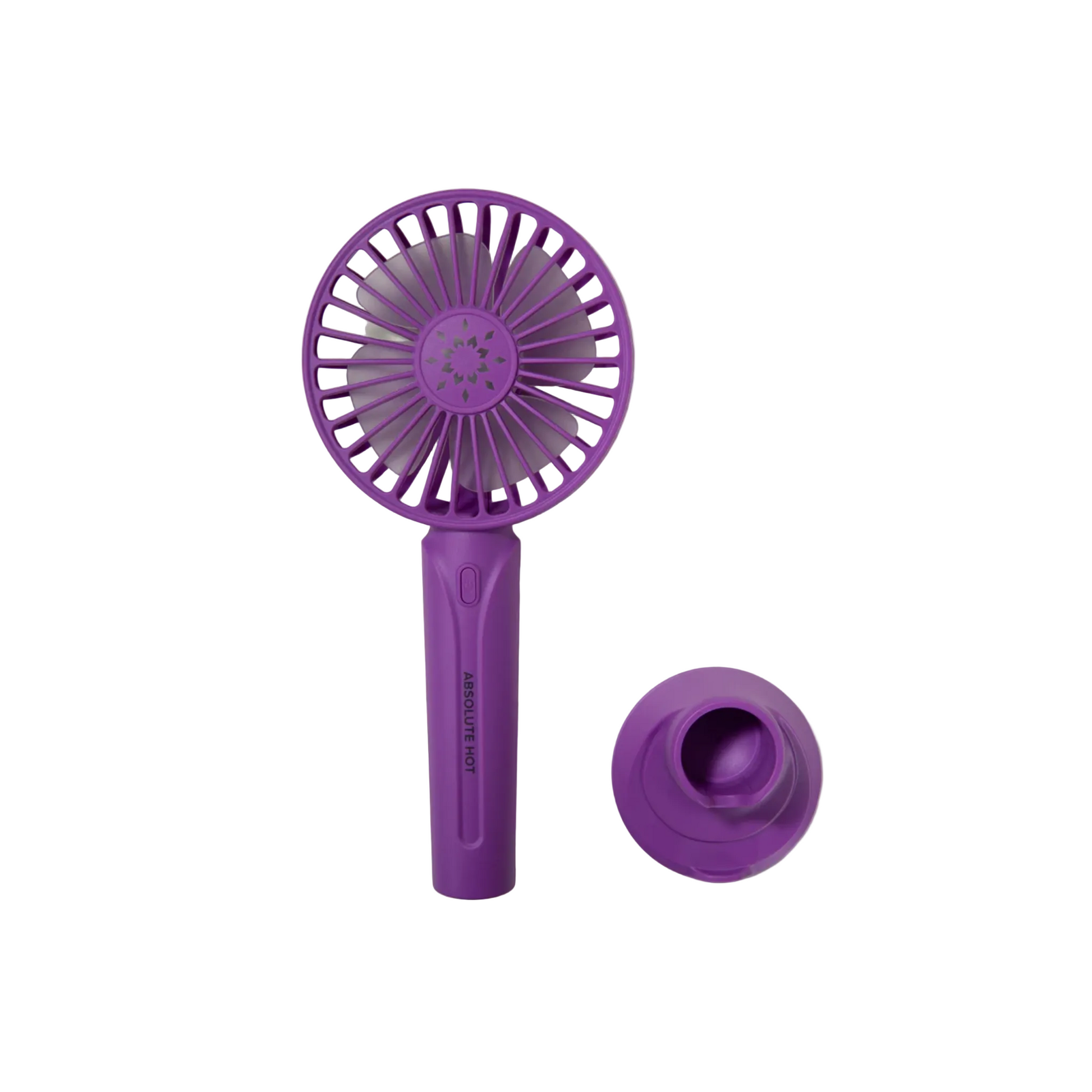 Purple rechargeable standing beauty fan for makeup and lash drying