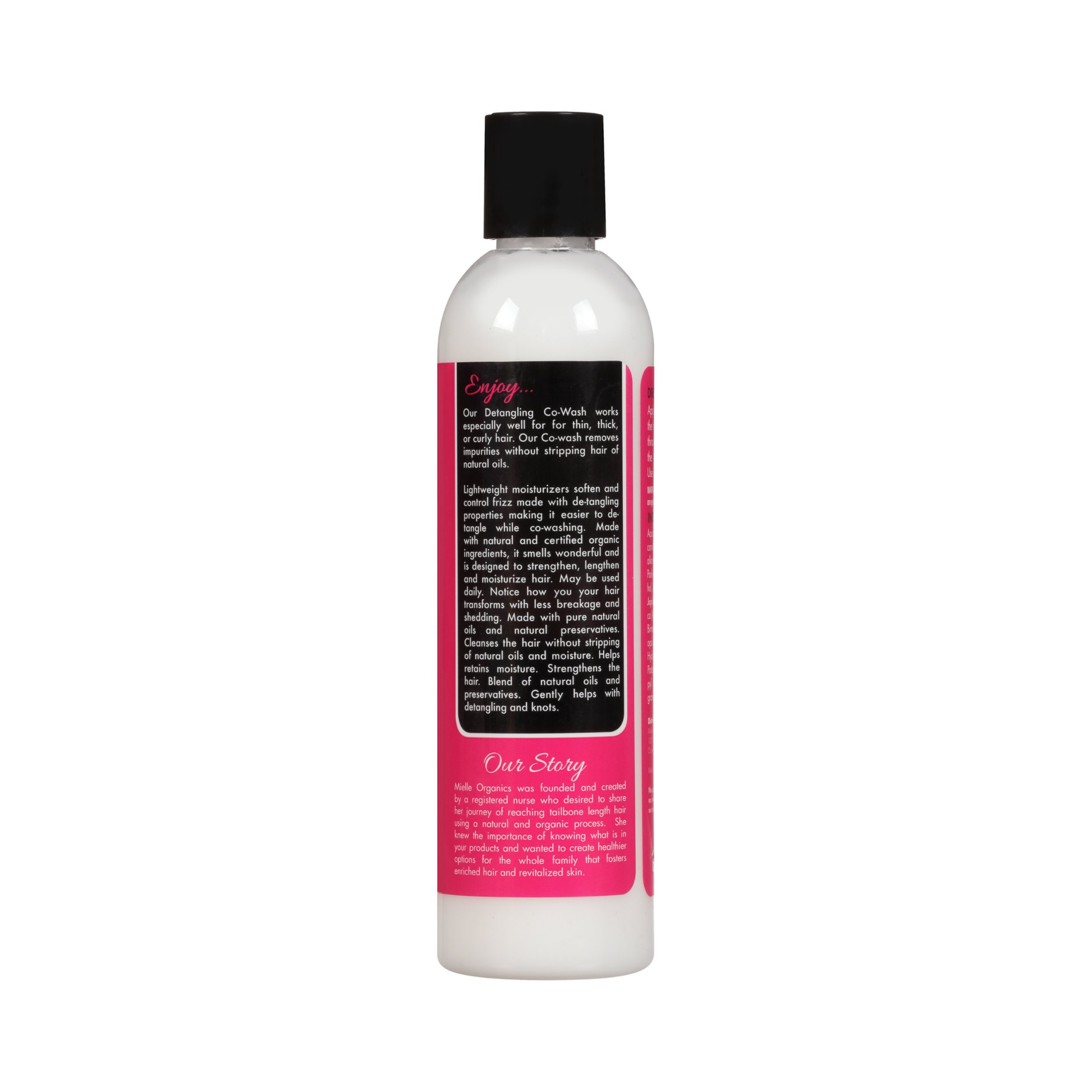 Detangling co-wash bottle, 8 fl oz, sulfate-free formula for curly and dry hair—controls frizz, softens strands, and makes detangling easy.