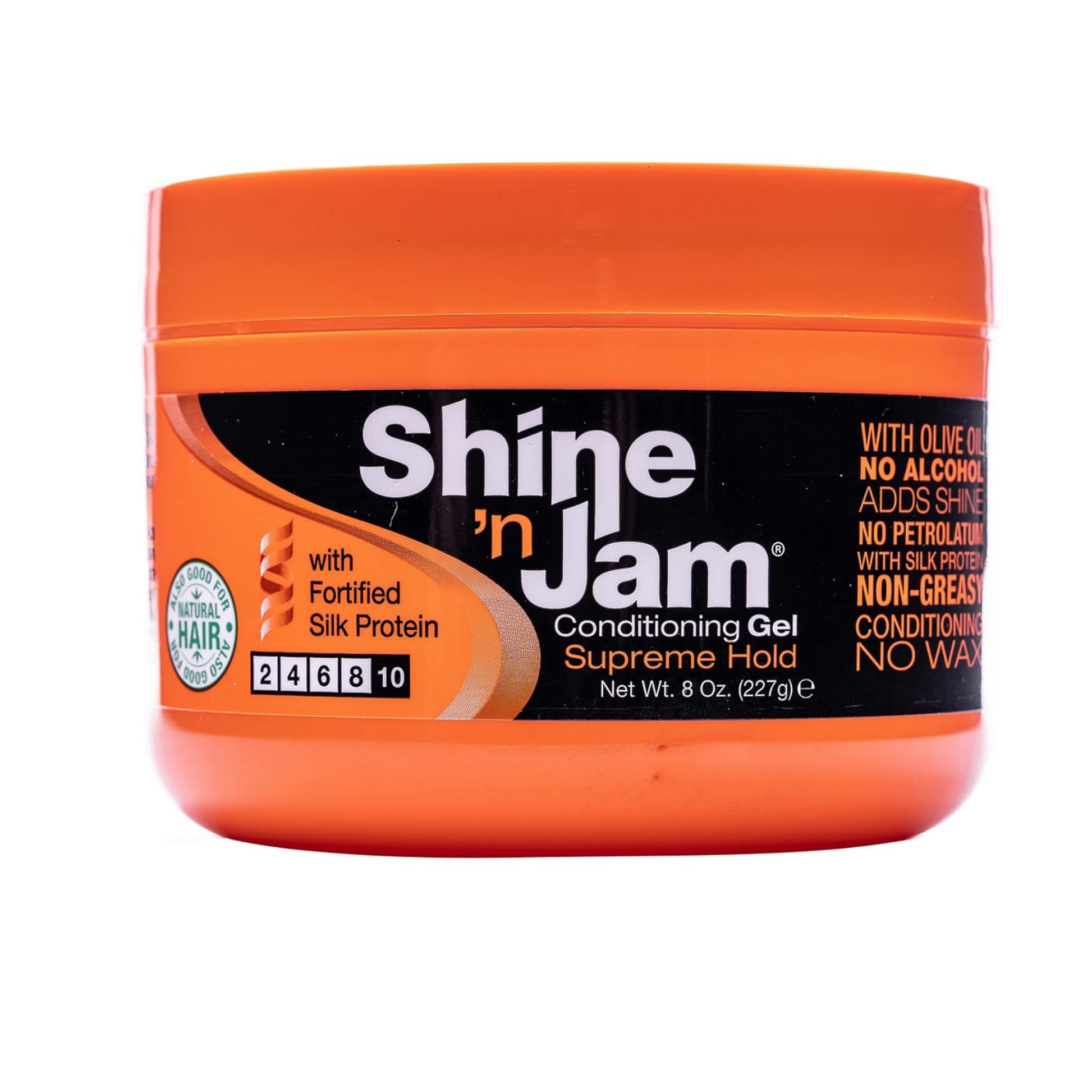 Supreme Hold Conditioning Hair Gel 8 oz with olive oil and silk protein – smooth, non-greasy styling gel for edges, braids, and up-dos
