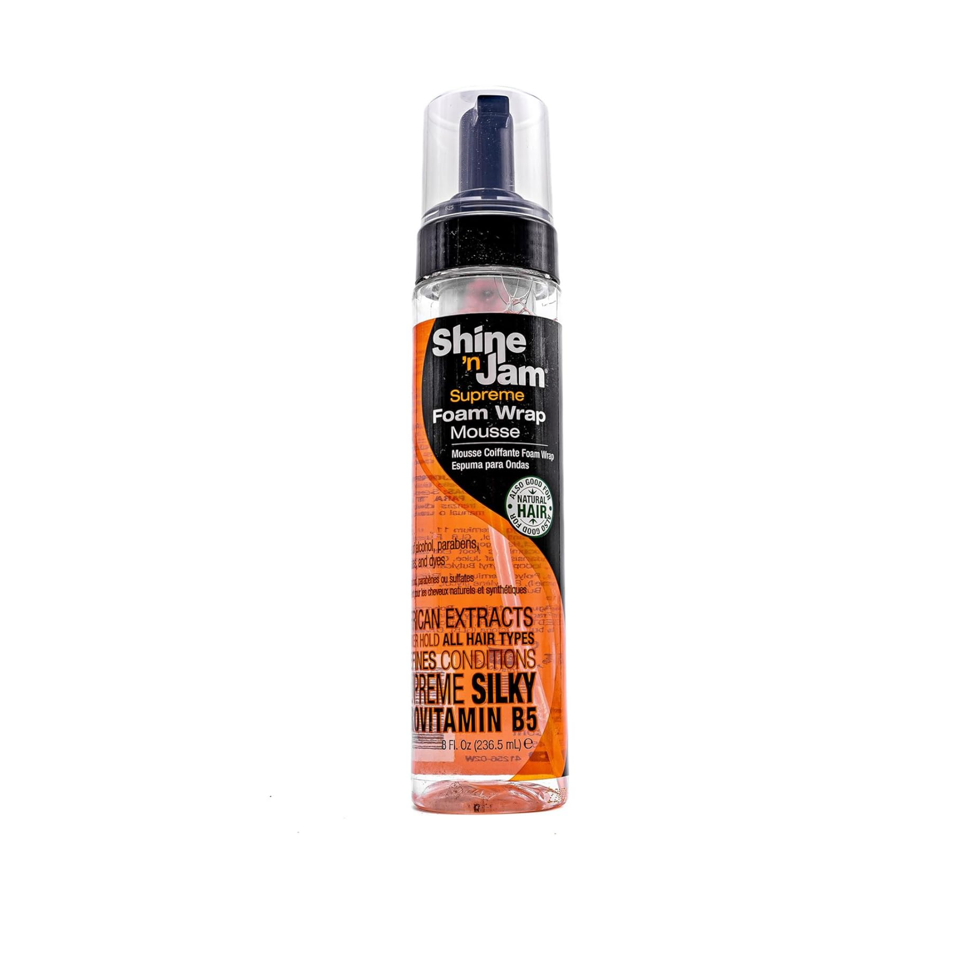 Supreme Hold Foam Wrap Mousse 8 oz – alcohol-free unscented styling mousse for wraps, sets, braids, and molded styles with heat and humidity protection