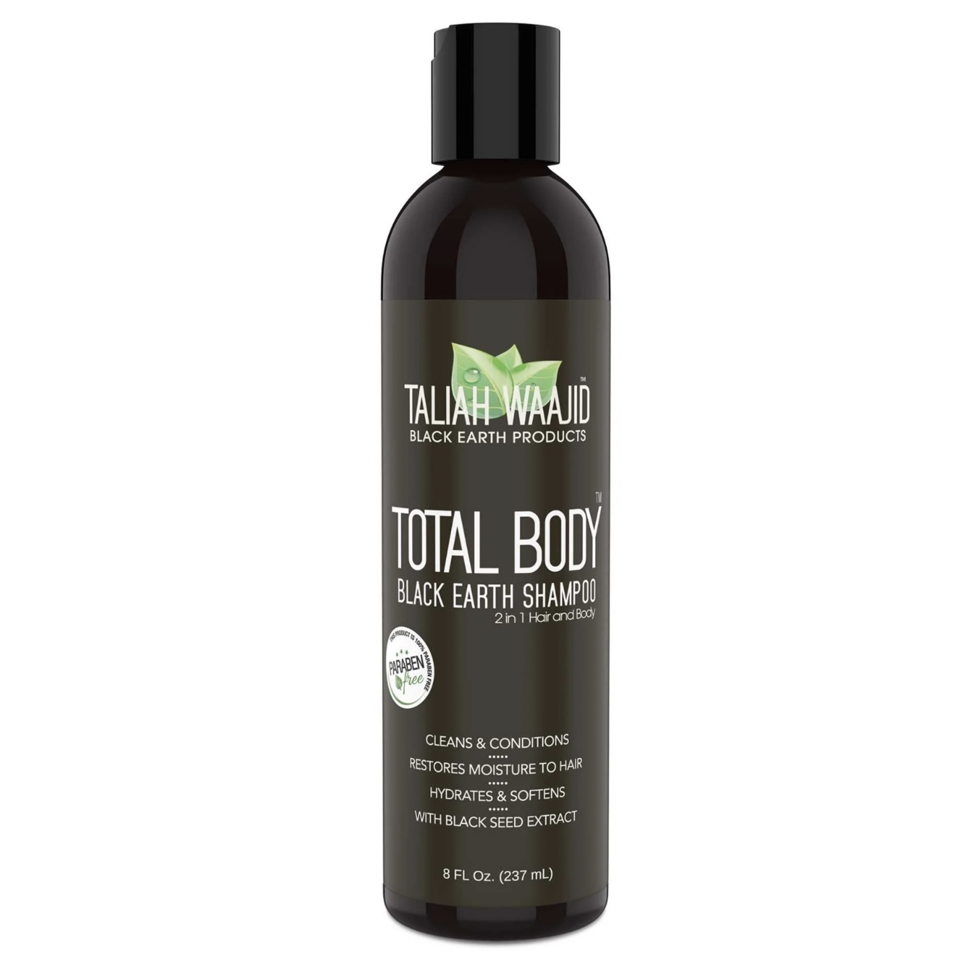 Total Body Black Earth Shampoo bottle, front label