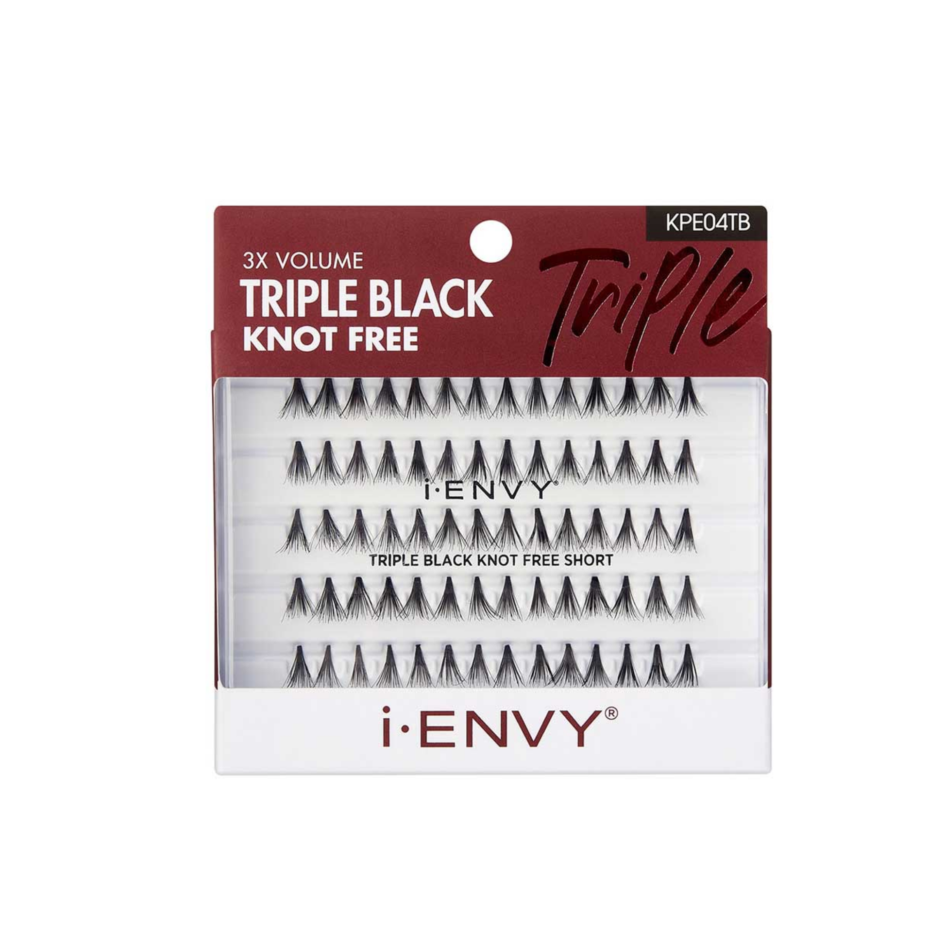 Short length triple black knot-free individual lashes, 70-pack.