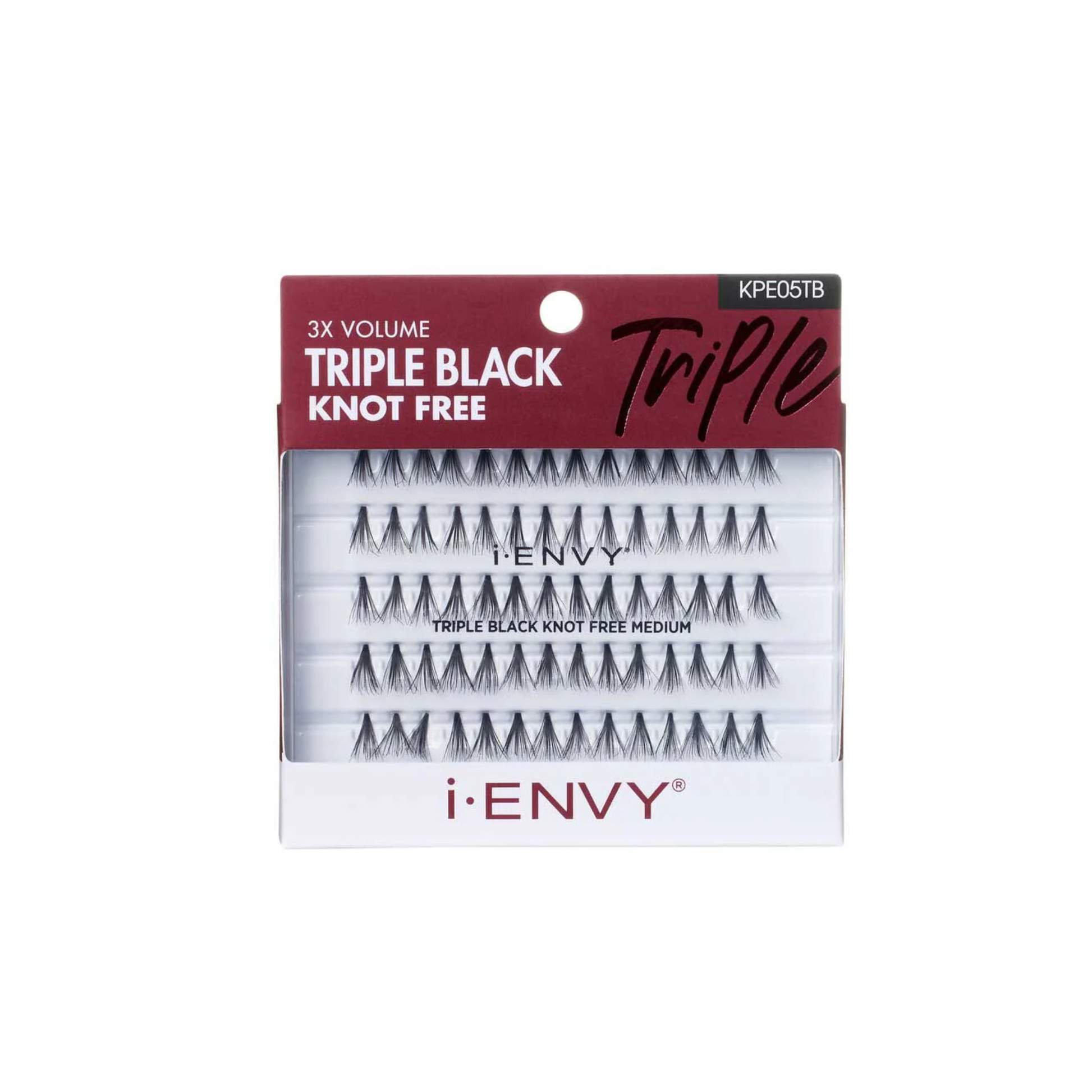 Medium length triple black knot-free individual lashes, 70-pack.