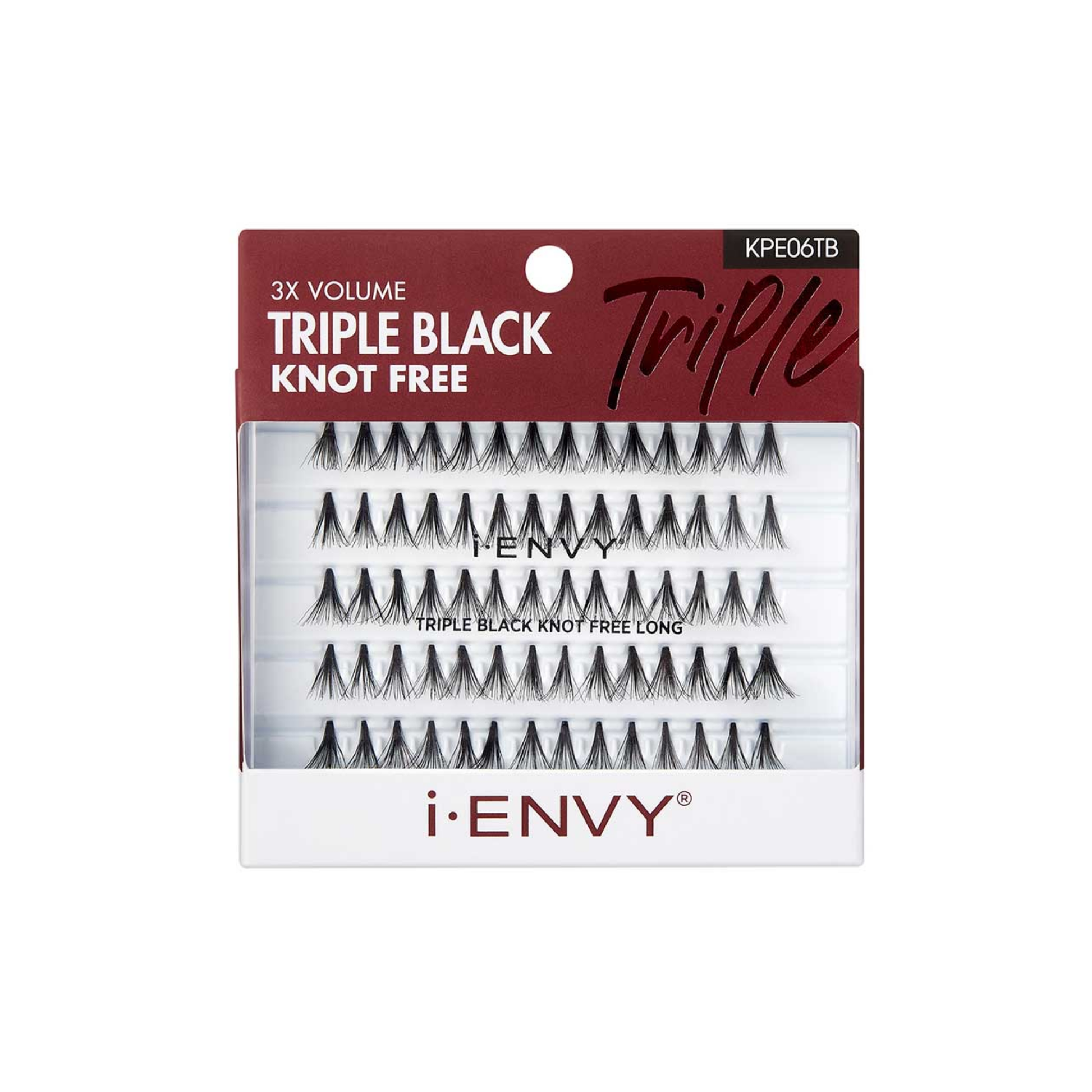  Long length triple black knot-free individual lashes, 70-pack.