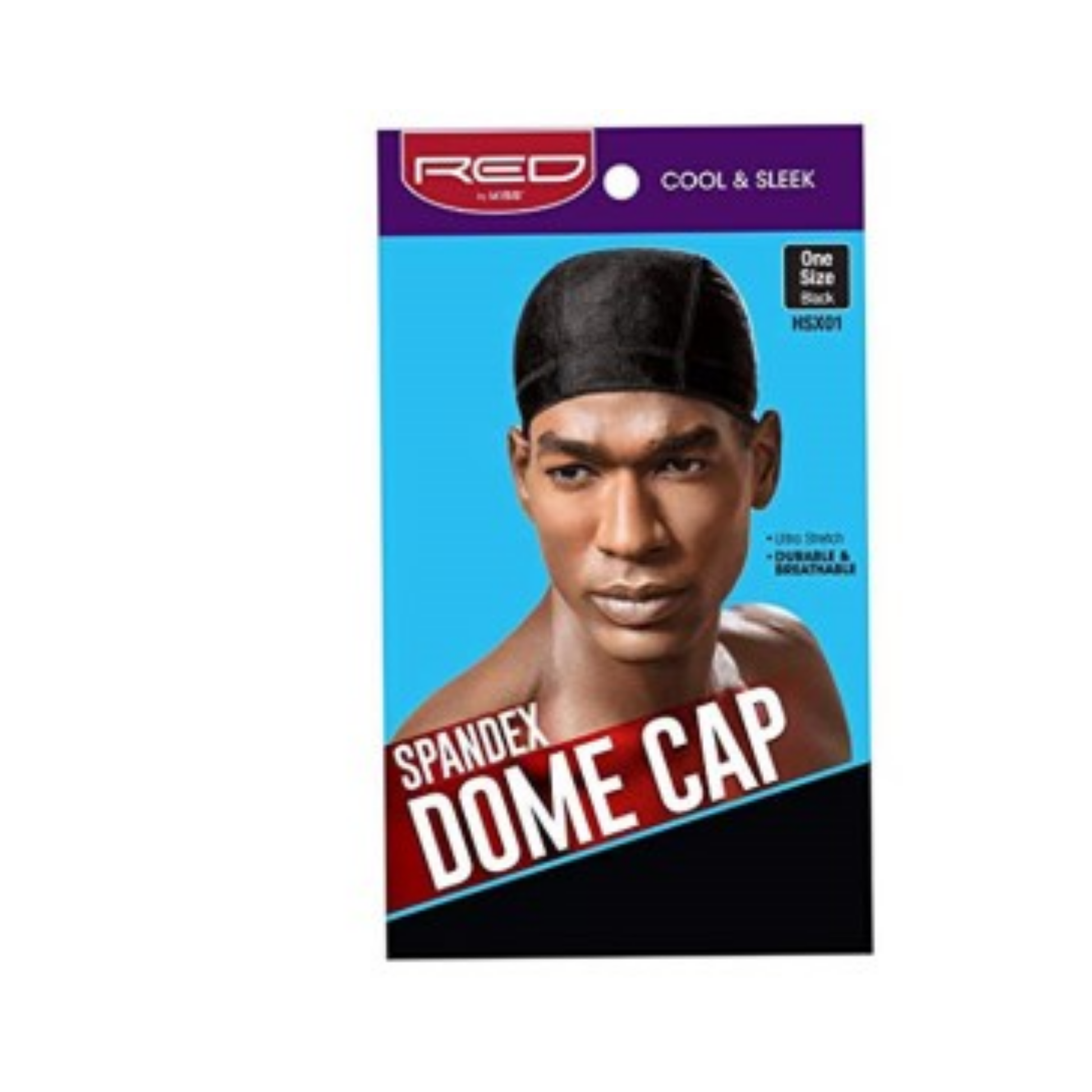 Black ultra-stretch spandex dome cap one size for wig prep and protective styling