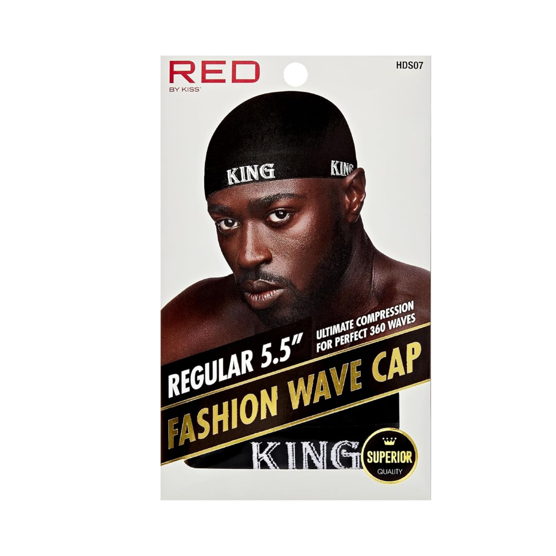 Black ultra-stretch wave cap with elastic band for compression and 360-wave maintenance