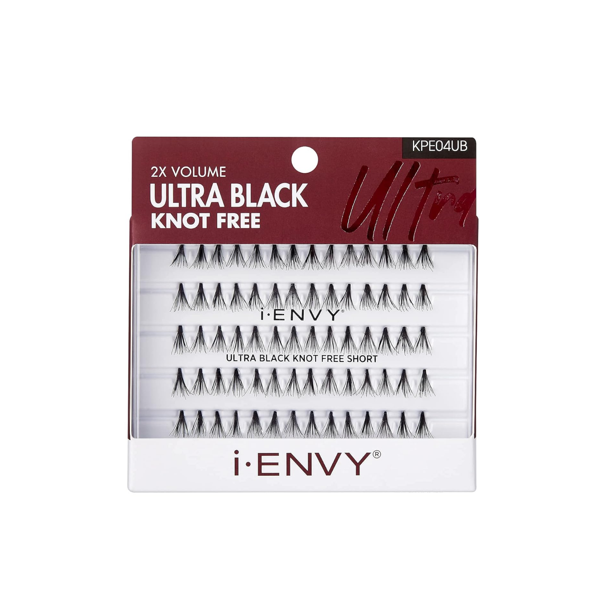  Short length ultra black knot-free individual false eyelashes, 3-pack.