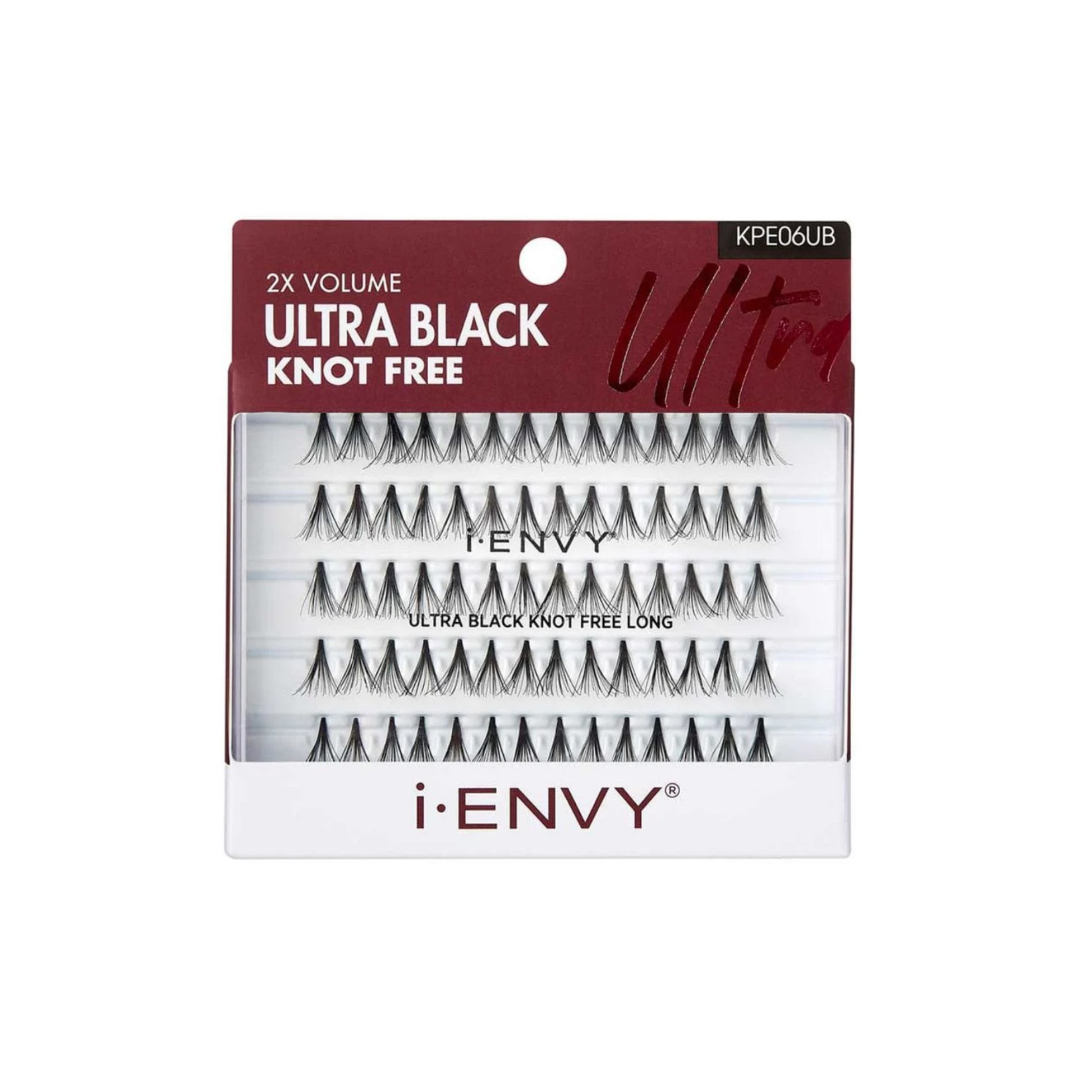 Long length ultra black knot-free individual false eyelashes, 3-pack.