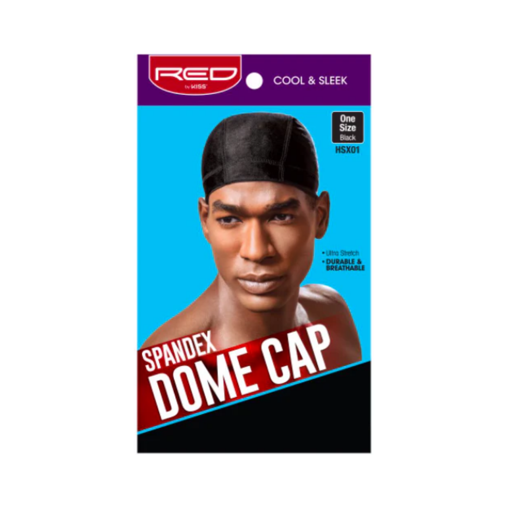 Black spandex dome cap for wig base and wave setting