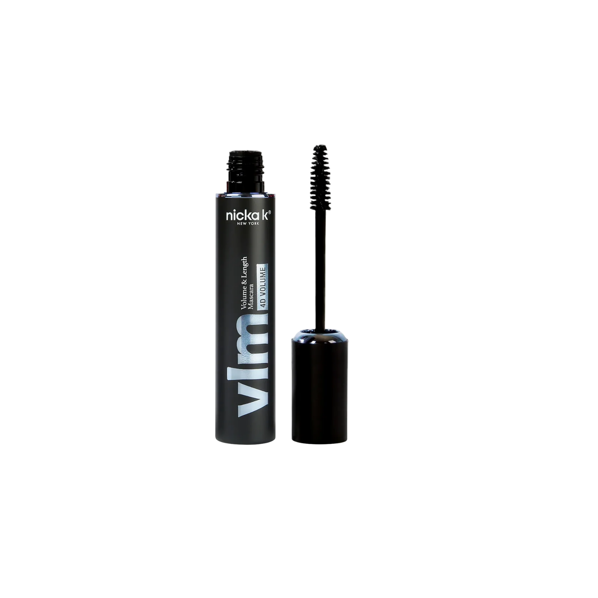 Nicka K Vlm Mascara 4D Volume variant featuring a dense brush for maximum lash volume