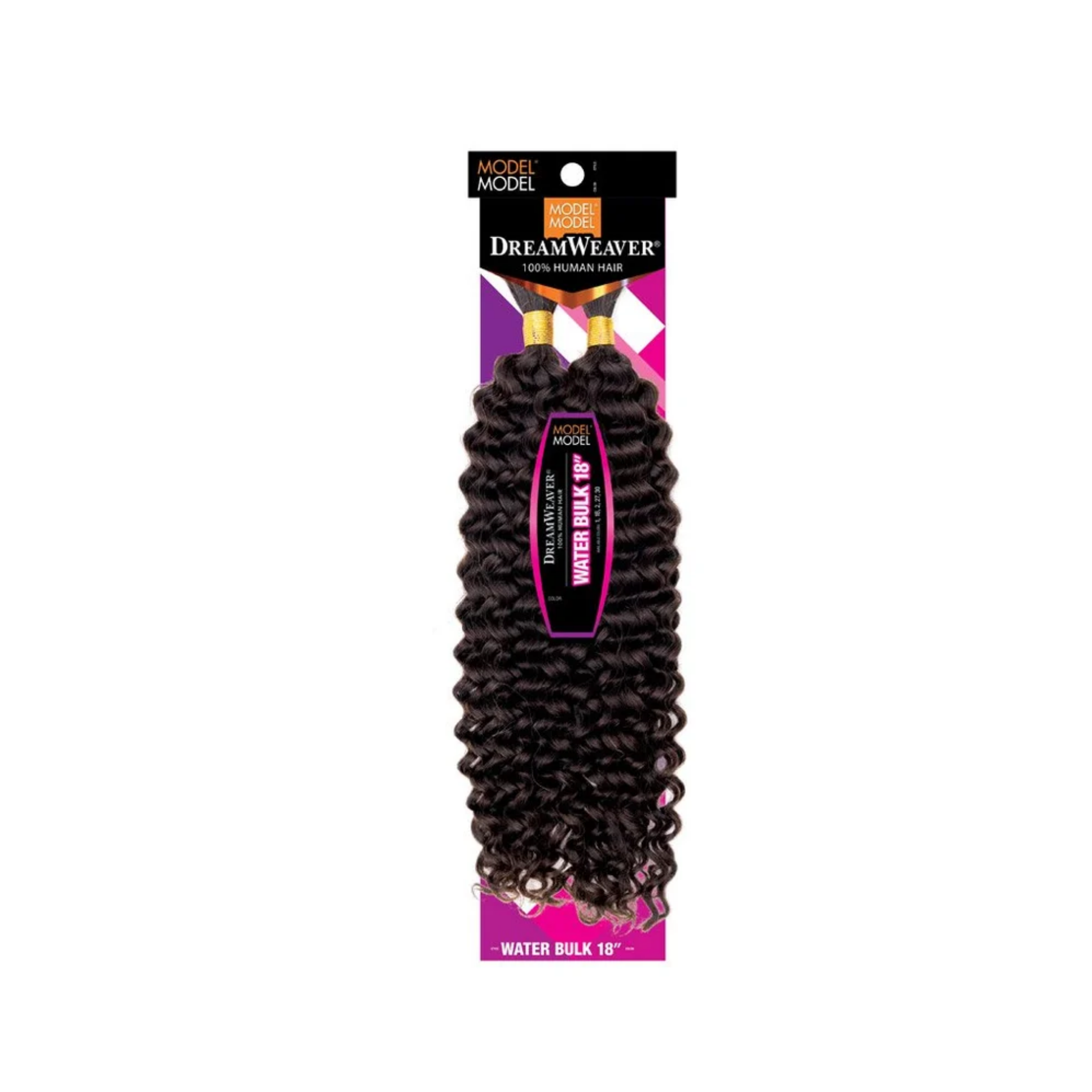 18-inch water wave human hair bulk for braiding, natural curl pattern, length 18