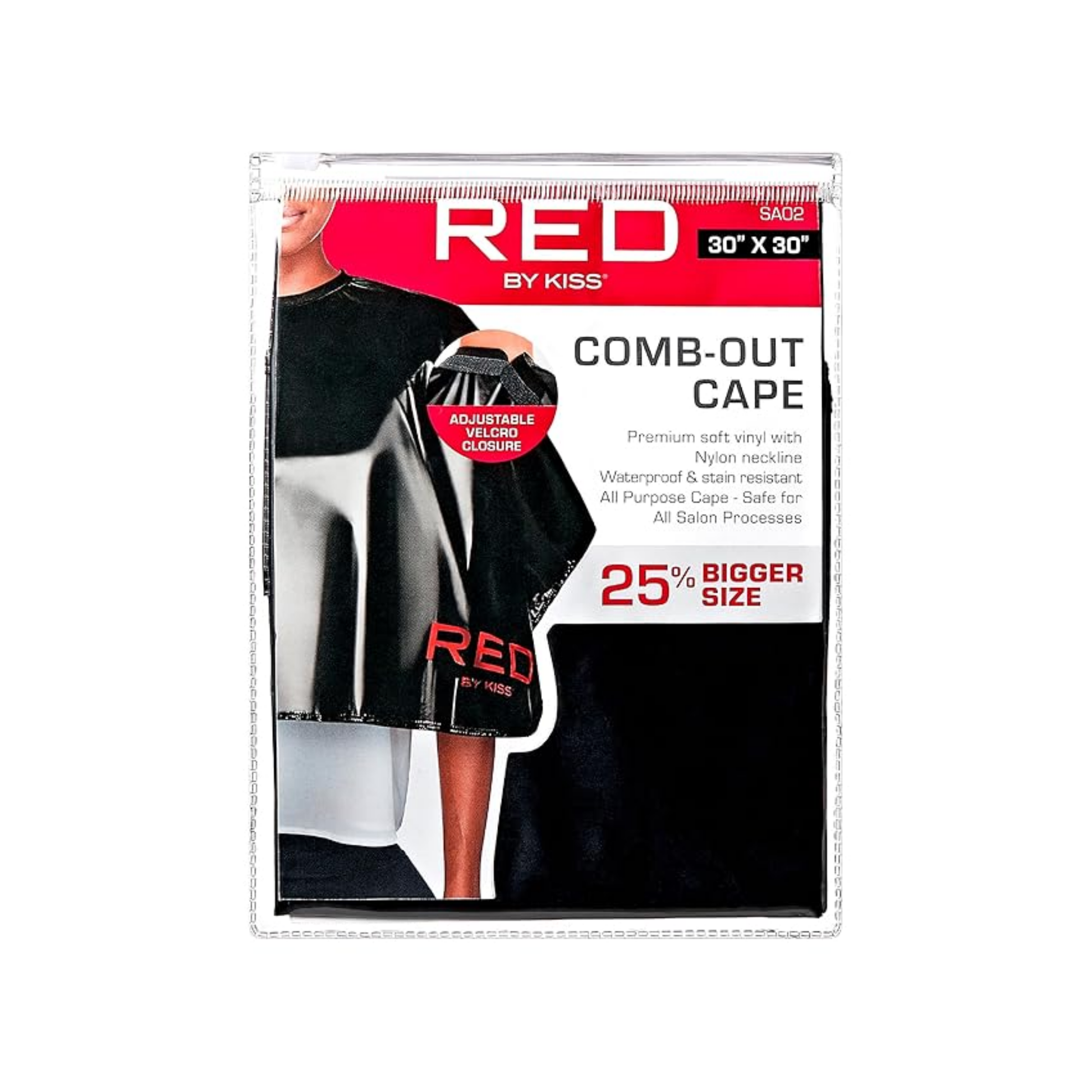 Black waterproof adjustable hair cutting cape for salon and barber use