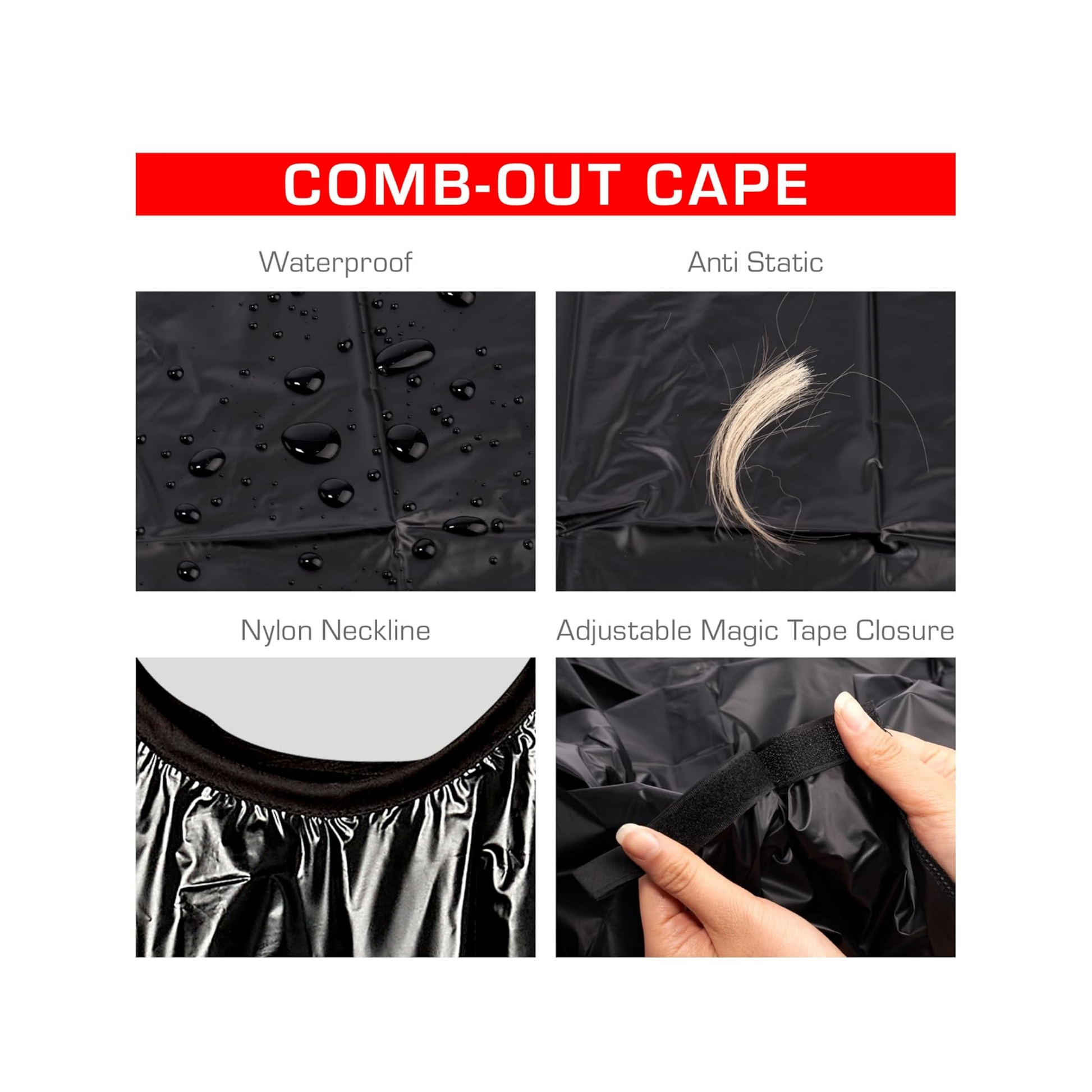  Black waterproof adjustable hair cutting cape for salon and barber use