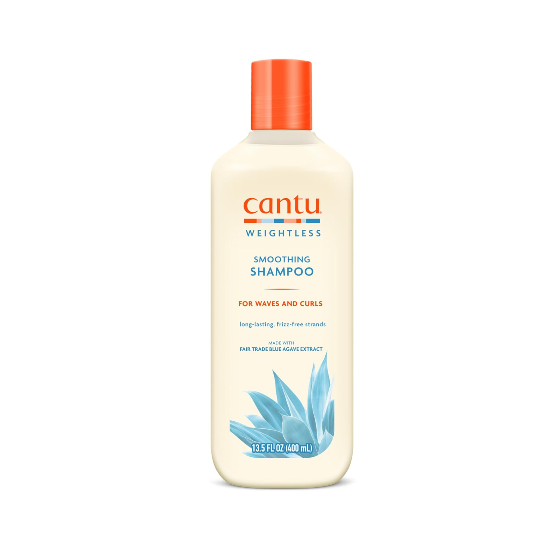 Weightless smoothing shampoo 13.5oz for waves and curls, gentle cleanse with frizz control and blue-agave hydration.