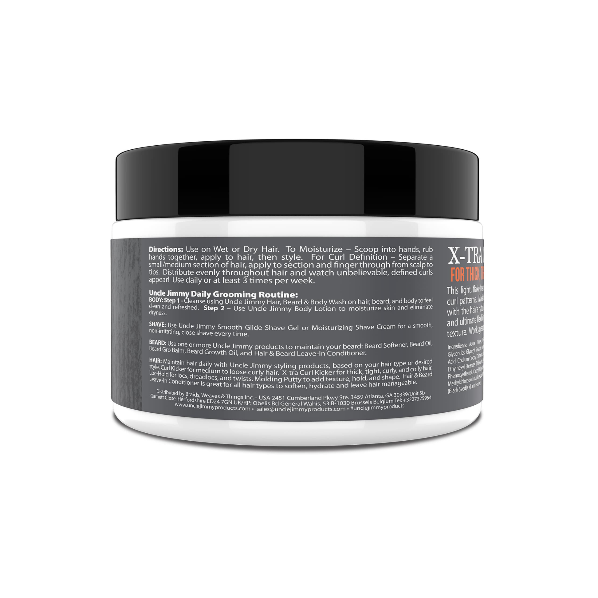 Curl-defining moisturizing cream for thick, tight curls and coils; flake-free with shine and flexible hold