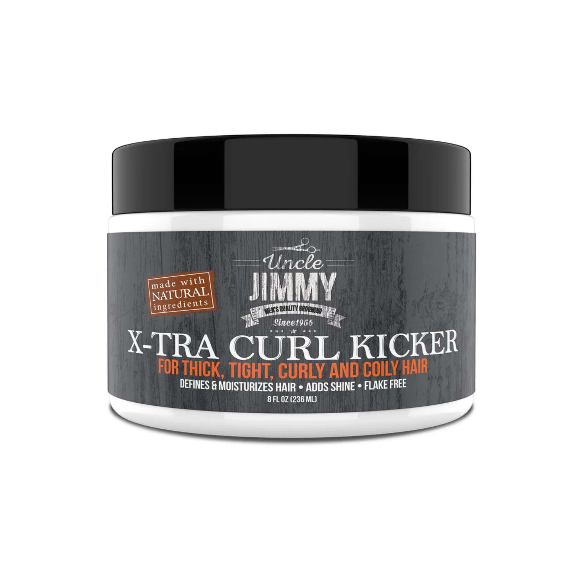 Curl-defining moisturizing cream for thick, tight curls and coils; flake-free with shine and flexible hold