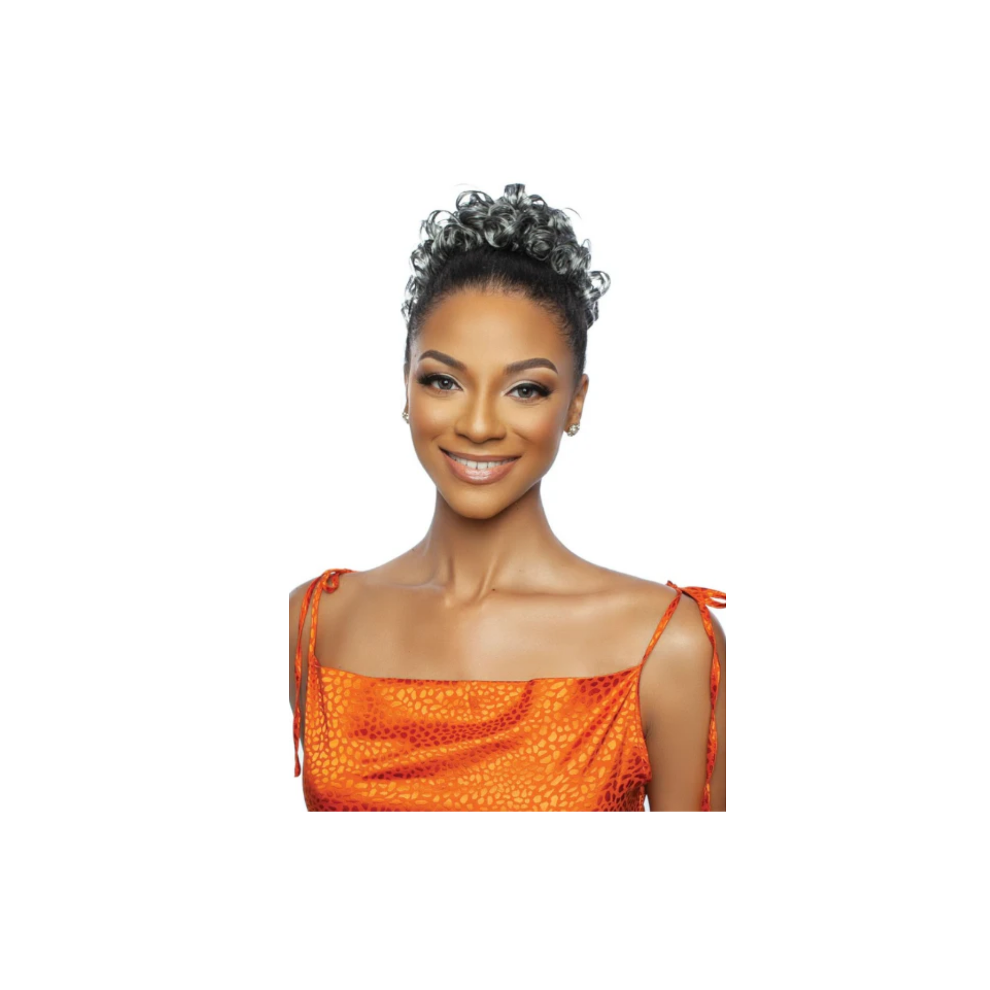 Curly light-yaki drawstring ponytail with heat-resistant fibers for voluminous, elegant styling.