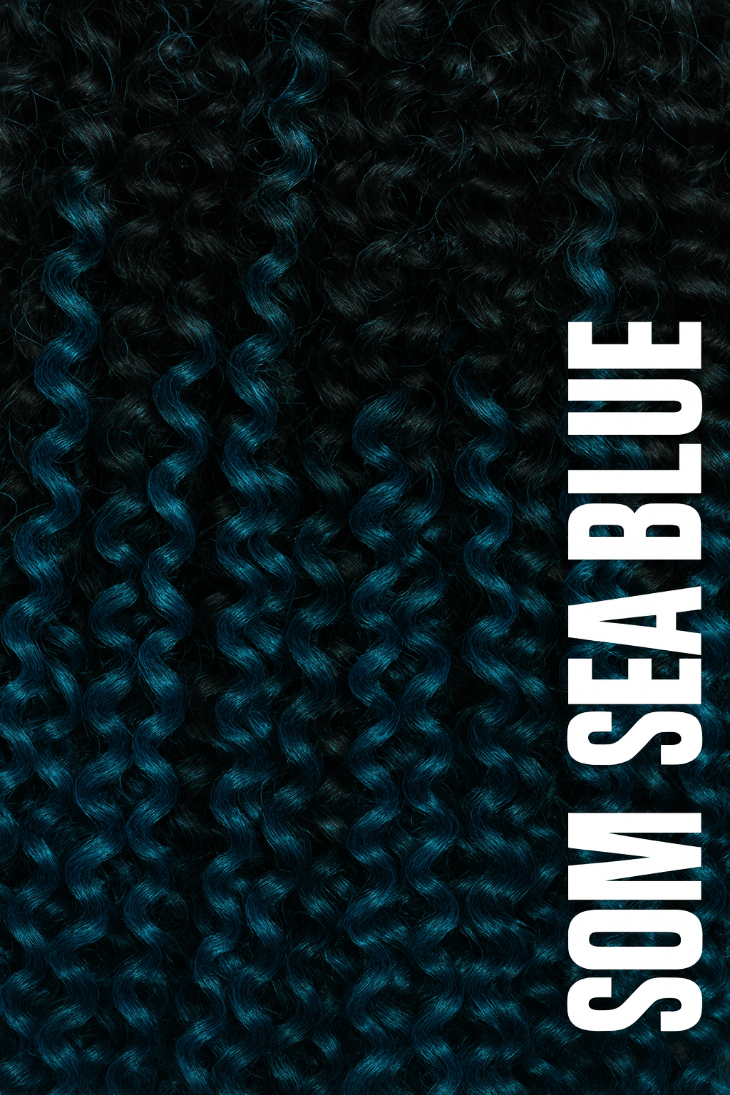 Bohemian curly crochet braid hair in SOM SEA BLUE color with defined layered curls