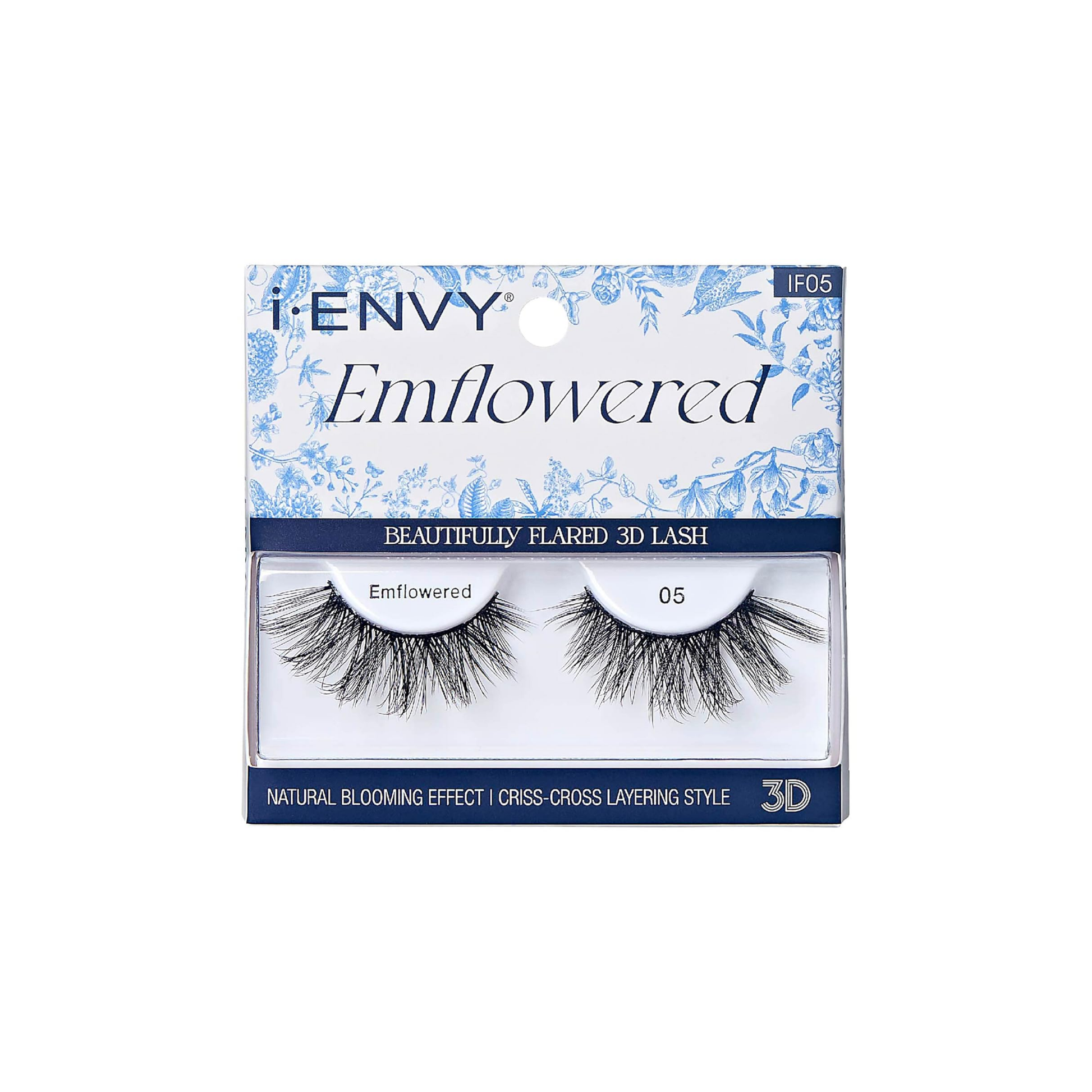 i-ENVY Emflowered Style 05 wispy blooming effect 3D false lashes with flared volume
